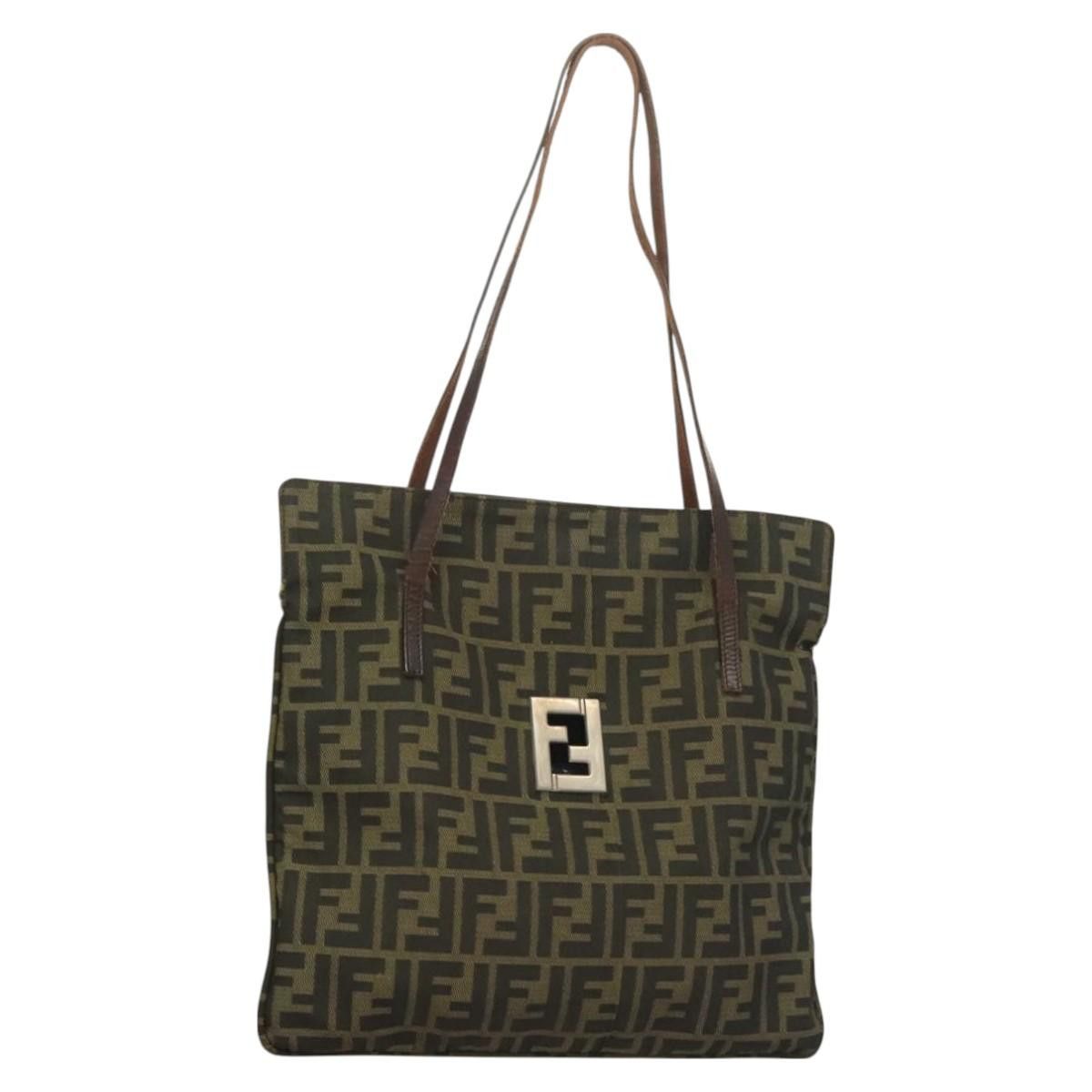 Fendi FENDI Zucca Canvas Shoulder Bag Brown Black Size ONE SIZE - 1 Thumbnail