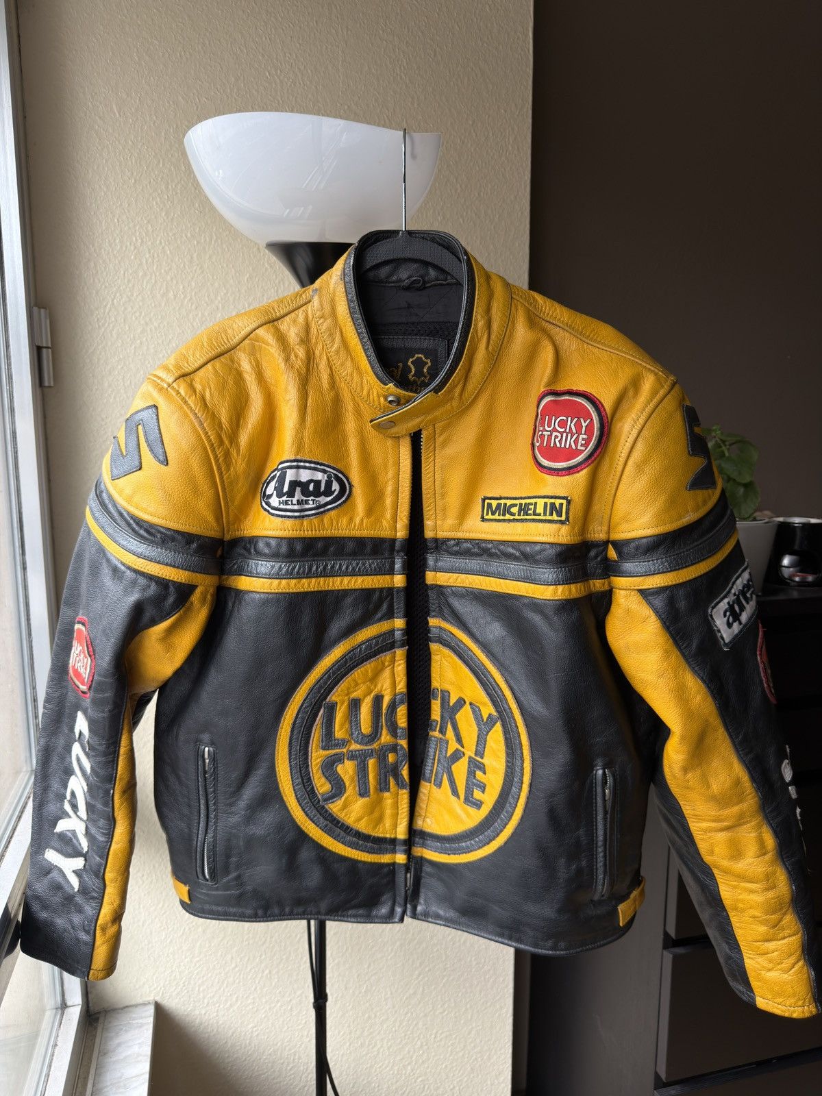 Leather Real leather jacket racing arrow lucky strike arai michelin Size US L / EU 52-54 / 3 - 7 Thumbnail