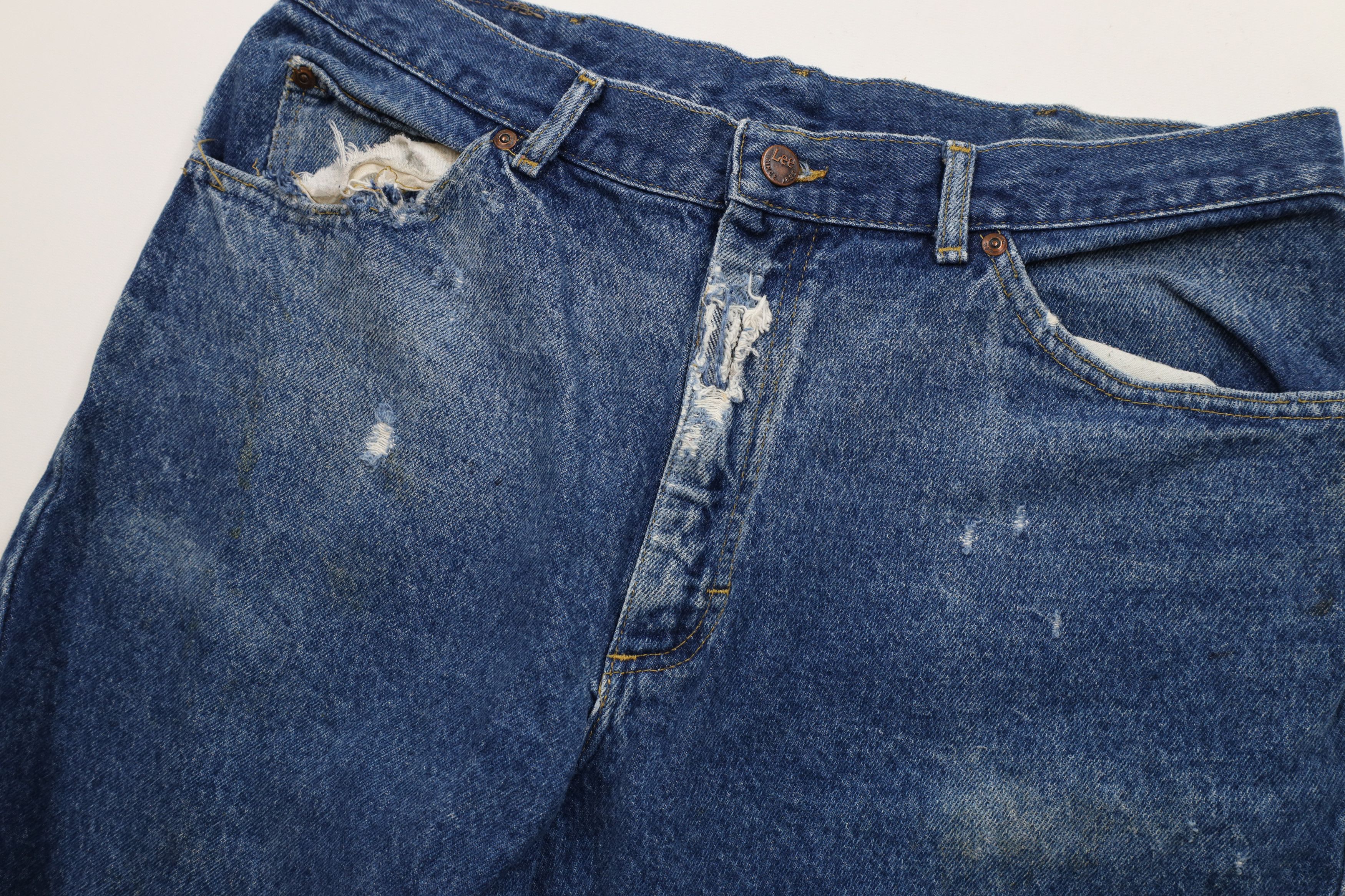 Lee × Vintage Vintage 90s Lee Straight Leg Denim Jeans Blue Cotton Size US 34 / EU 50 - 6 Thumbnail