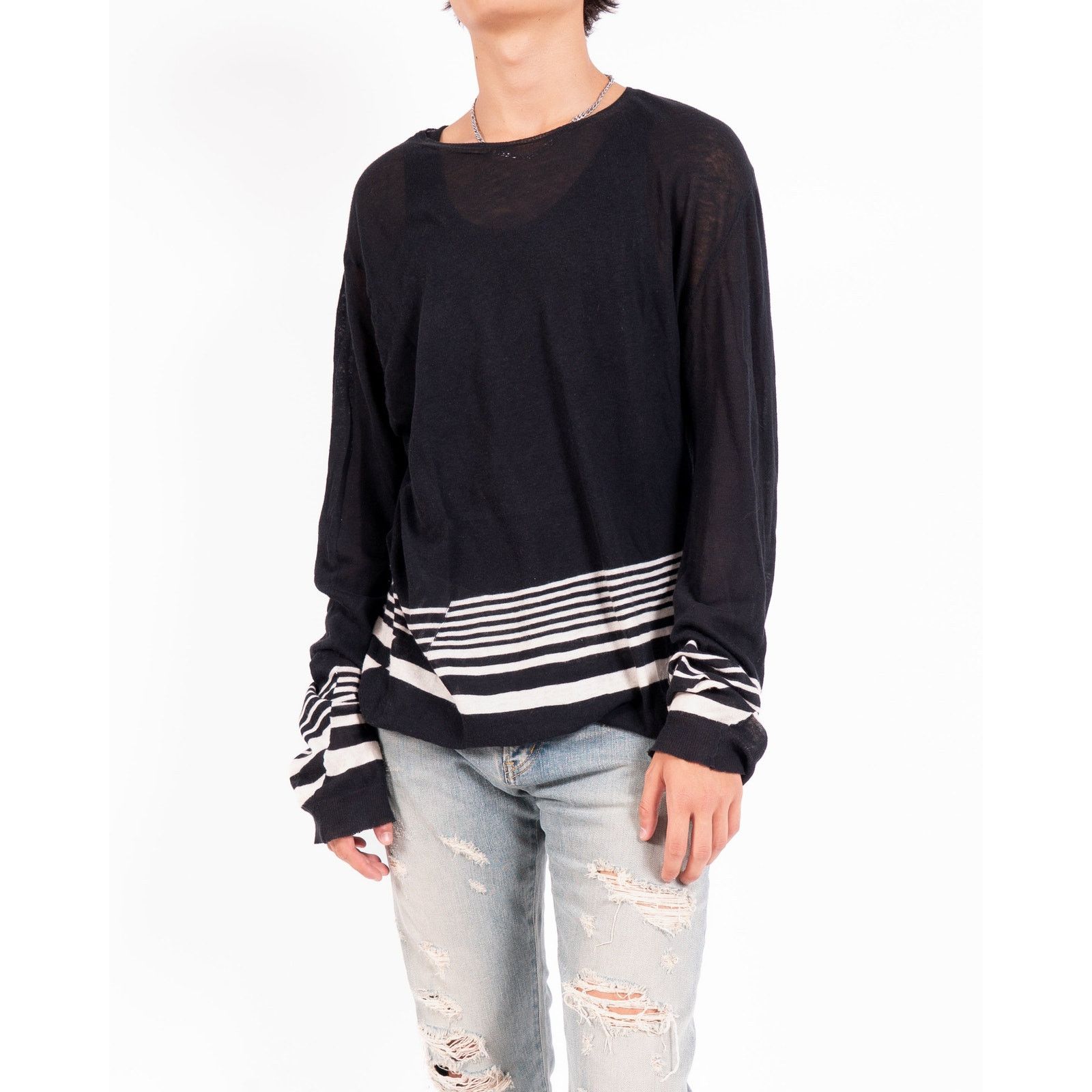 Haider Ackermann SS16 Striped Knit in Black & White Wool Size US M / EU 48-50 / 2 - 6 Thumbnail