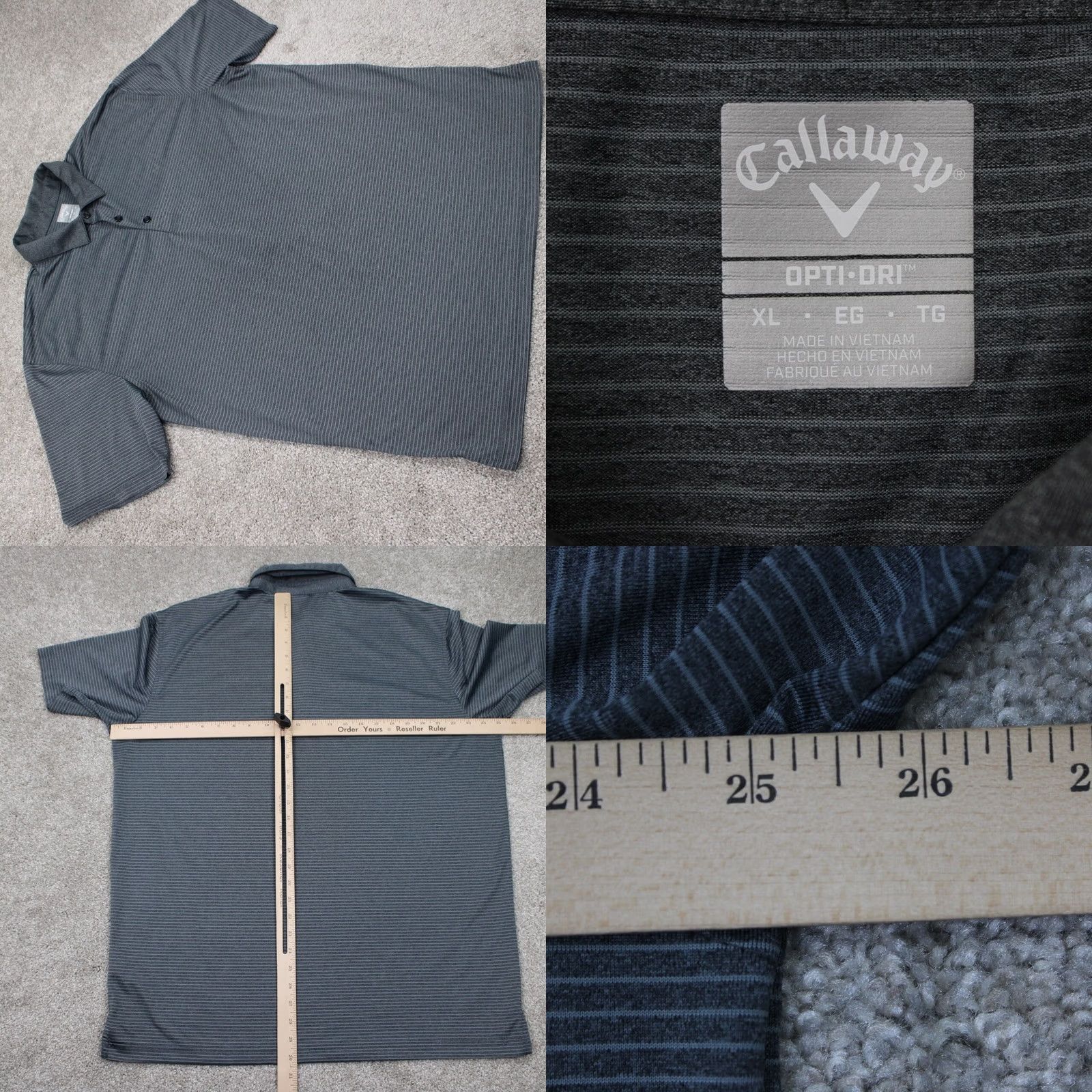 Callaway Callaway Opti-Dri Polo Shirt Mens XL Gray Short Sleeve Golf Pullover Polo Shirt Size US XL / EU 56 / 4 - 8 Thumbnail