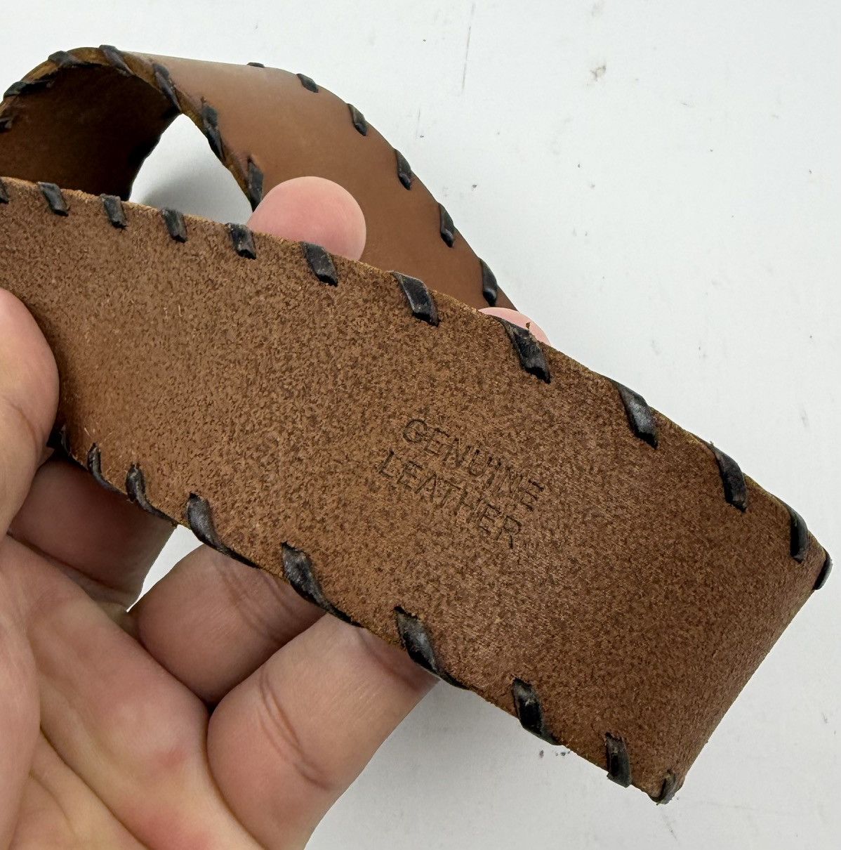 Japanese Brand rare design genuine leather belt tc50 Size 32 - 6 Thumbnail