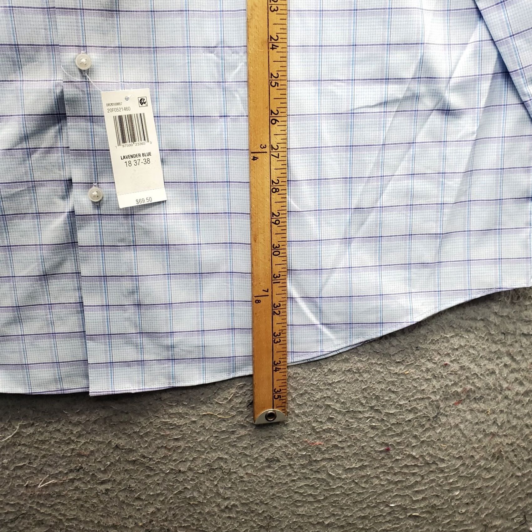 Van Heusen Van Heusen Mens Dress Shirt 18 Multicolor Plaid Ultra Wrinkle Free Shirt Size 48R - 3 Thumbnail