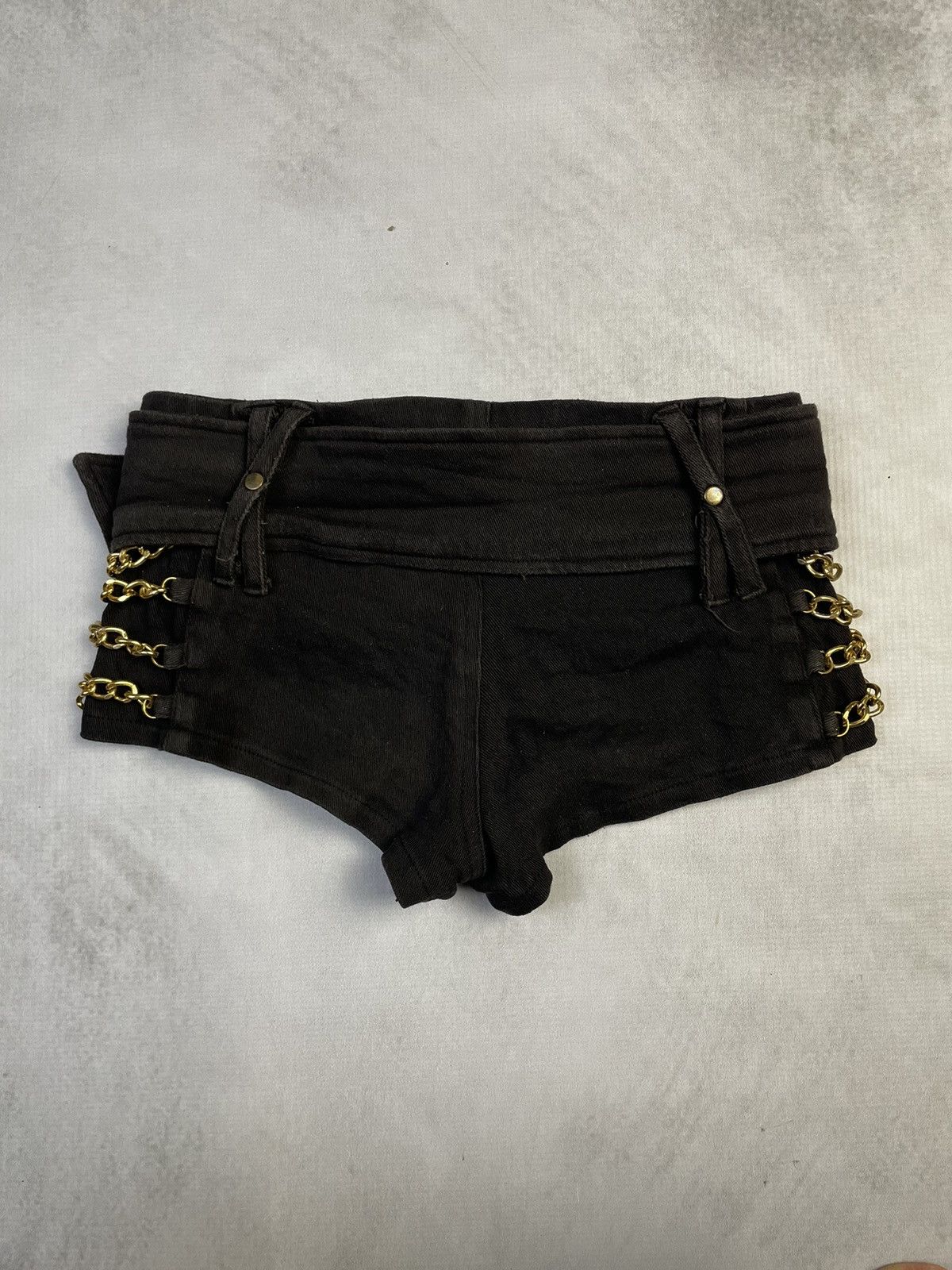 Japanese Brand Y2k Stella D.i.a Style Gold Chain Belted Gyaru Micro Shorts Size 25" / US 0 / IT 36 - 7 Thumbnail
