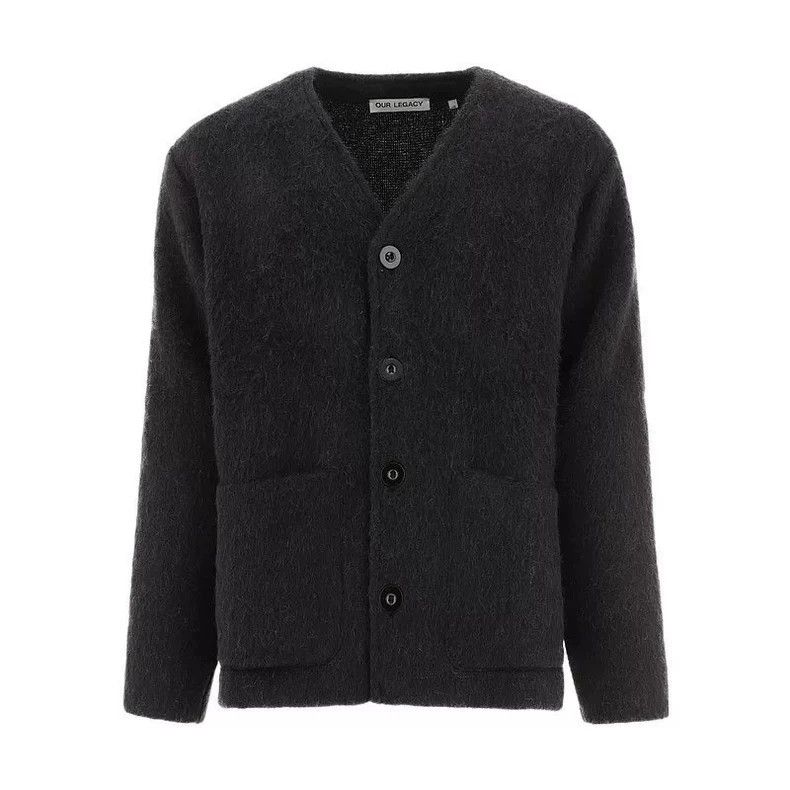 Our Legacy our legacy size 50 Black wool cardigan tweed coat 2502-Nex Size US M / EU 48-50 / 2 - 7 Thumbnail