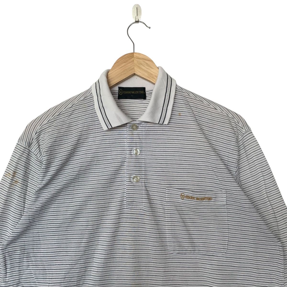 Gianni Valentino Vintage GIANNI VALENTINO ITALY Pocket Stripes Sweashirts Size US L / EU 52-54 / 3 - 2 Thumbnail