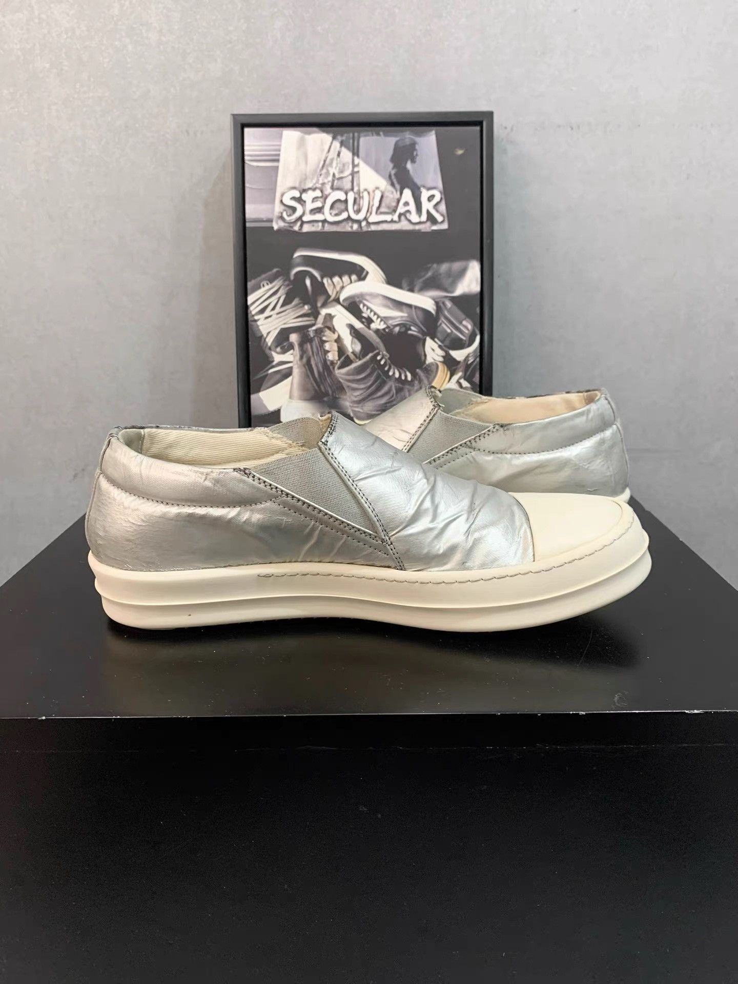 Rick Owens Rick Owens Silver Slip-On Shoes K34 Size US 7 / EU 40 - 5 Thumbnail