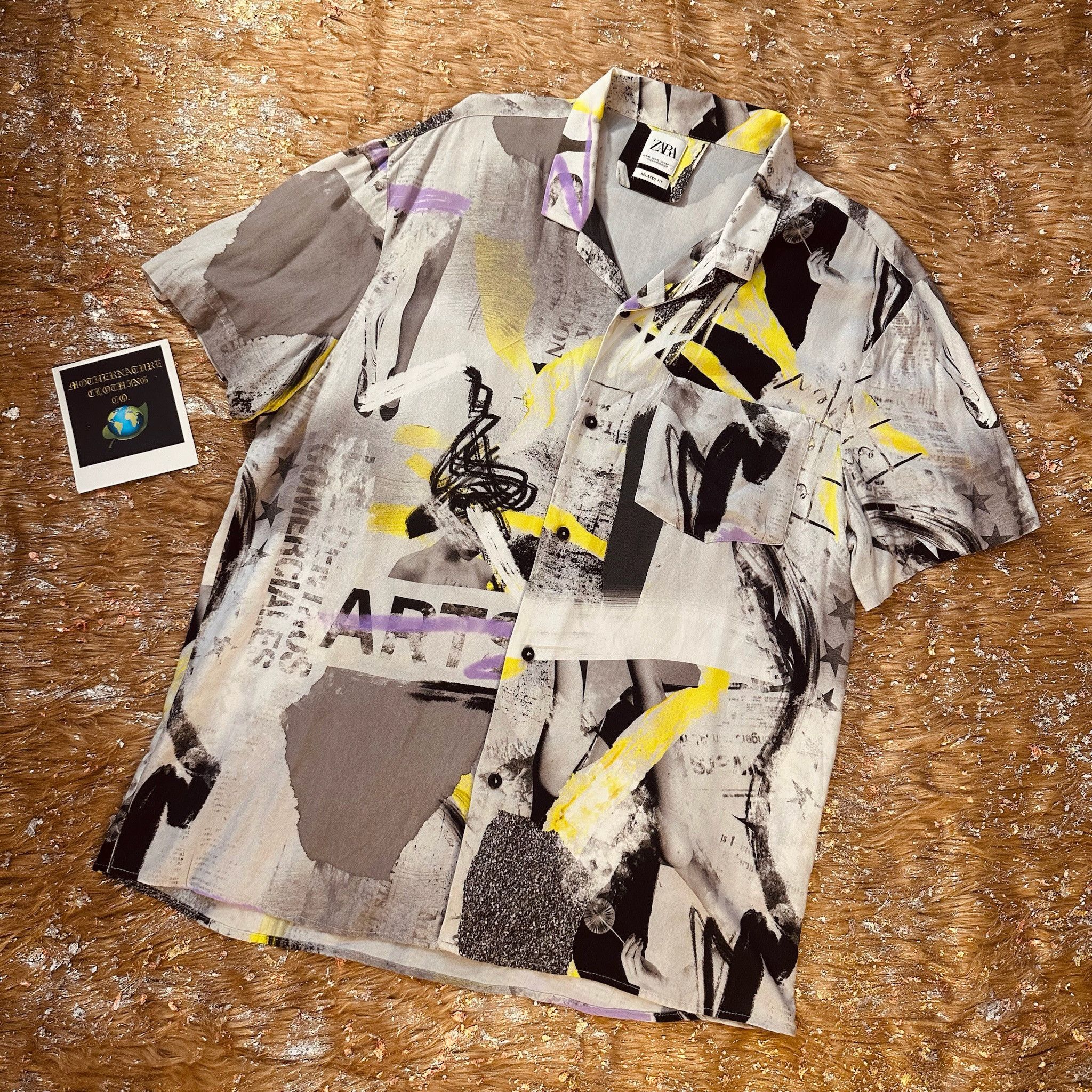 Zara INDUSTRIAL PAINT MASSACRE S/S BUTTON UP Size US L / EU 52-54 / 3 - 1 Thumbnail