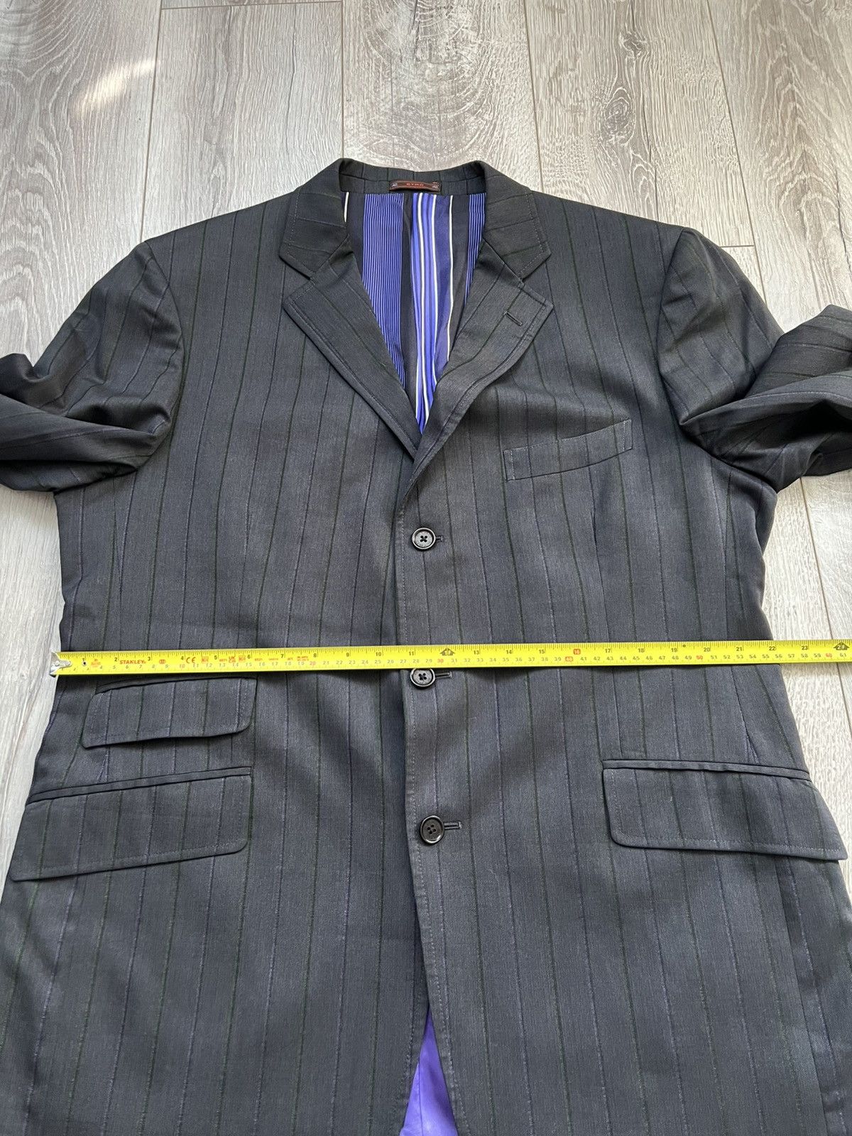 Etro Vintage Etro Milano Striped Blazer Classic Suit Wool Size 58 Size 50R - 17 Thumbnail