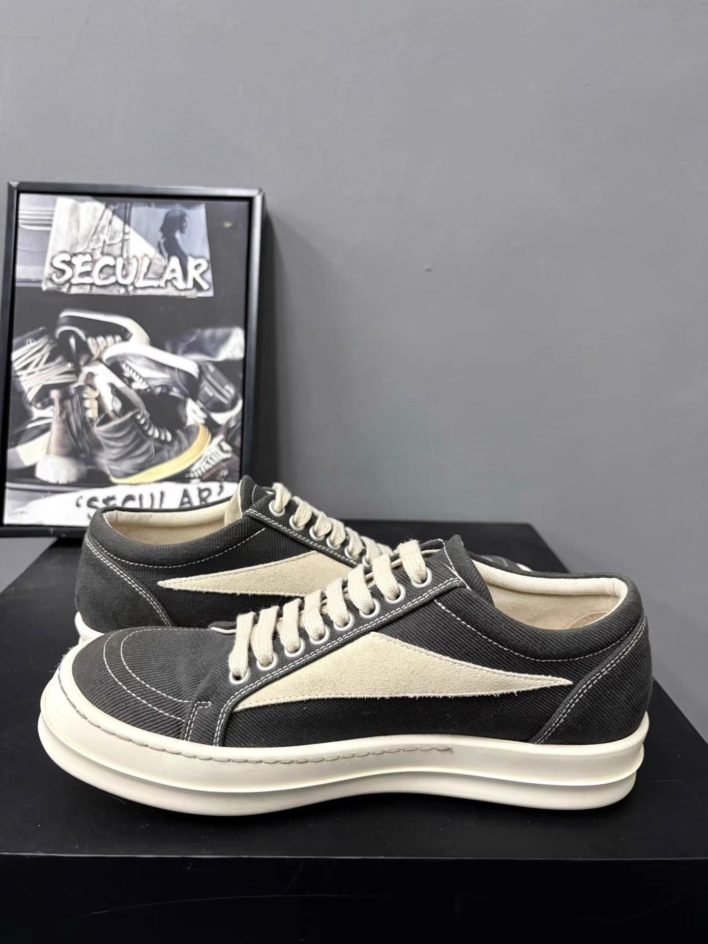 Rick Owens RickOwens Drkshdw Canvas Grey Low-Top Sneakers K34 Size US 8 / EU 41 - 5 Thumbnail
