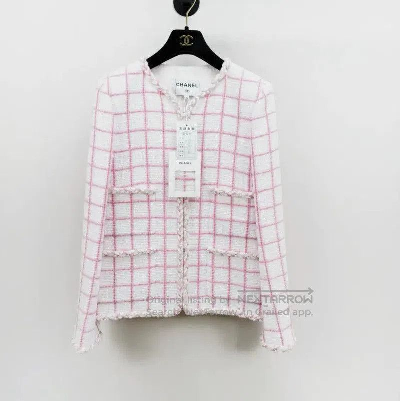 Chanel Chanel Pink Checked Women's Coat . Size XXS / US 00 / IT 34 - 1 Thumbnail
