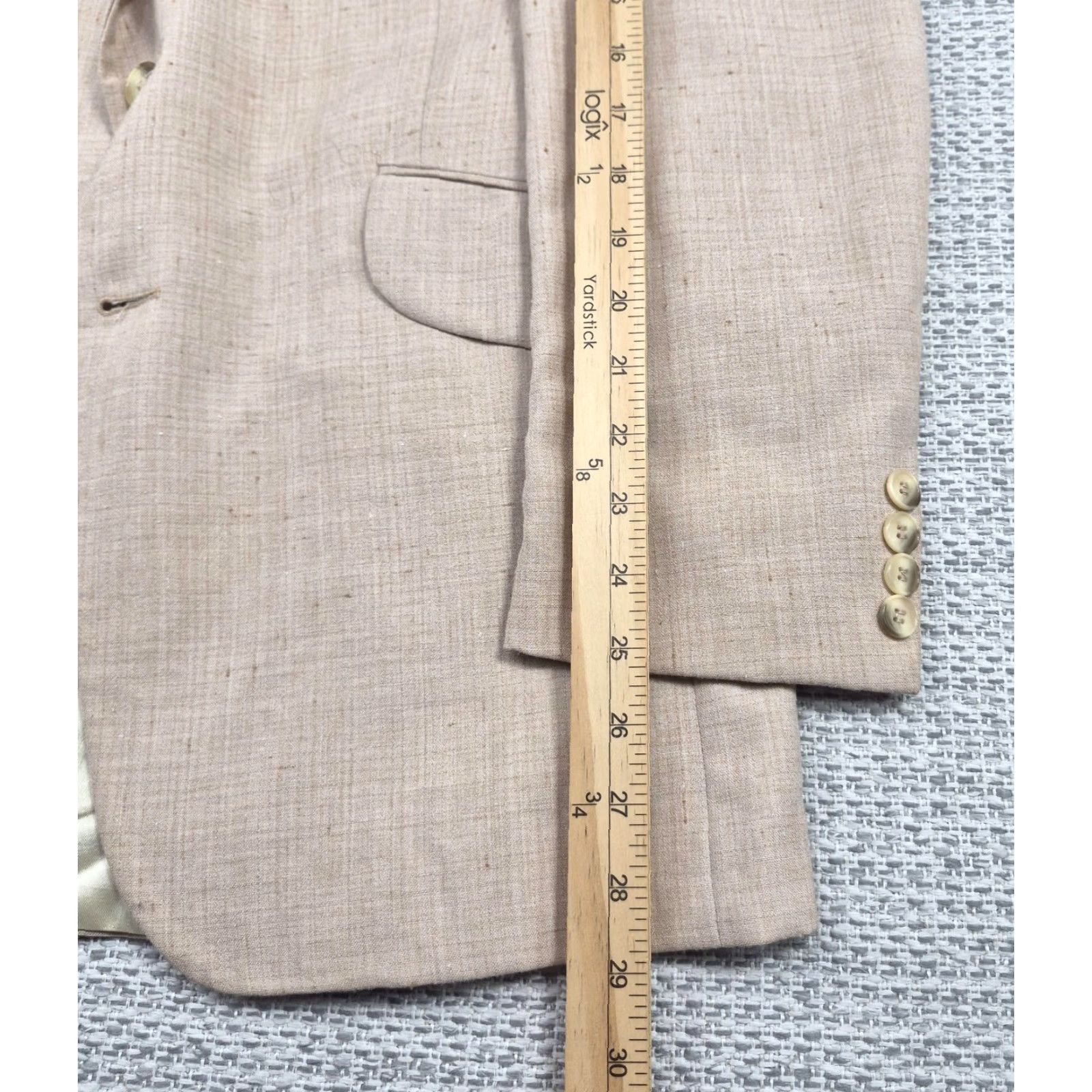 Vintage VINTAGE PDC International Collection Blazer Mens 38 Beige Lined Western USA Blazer Size 38R - 3 Thumbnail