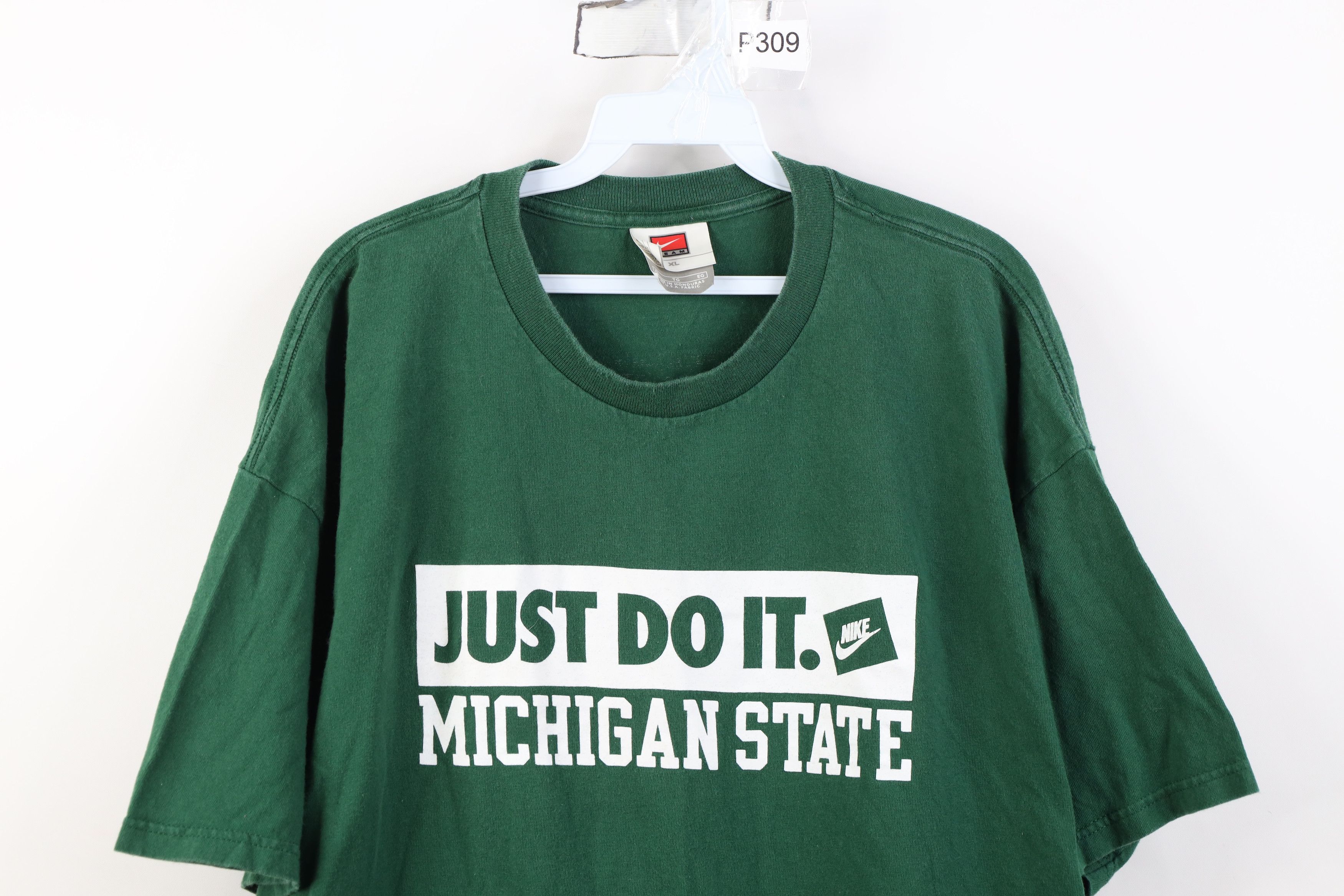 Nike Vintage Nike Just Do It Michigan State University T-Shirt Size US XL / EU 56 / 4 - 2 Thumbnail