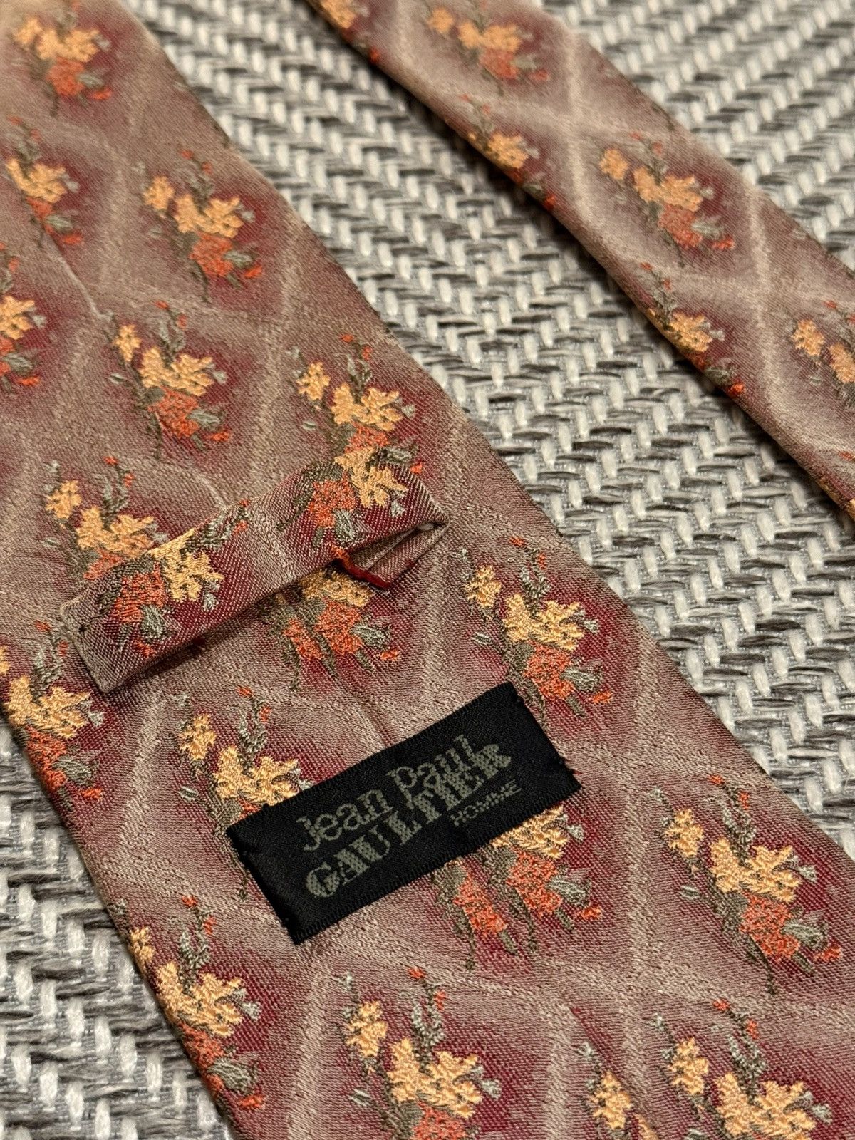 Jean Paul Gaultier Jean Paul Gaultier HOMME Floral Diamond Motif Tie Size ONE SIZE - 5 Thumbnail