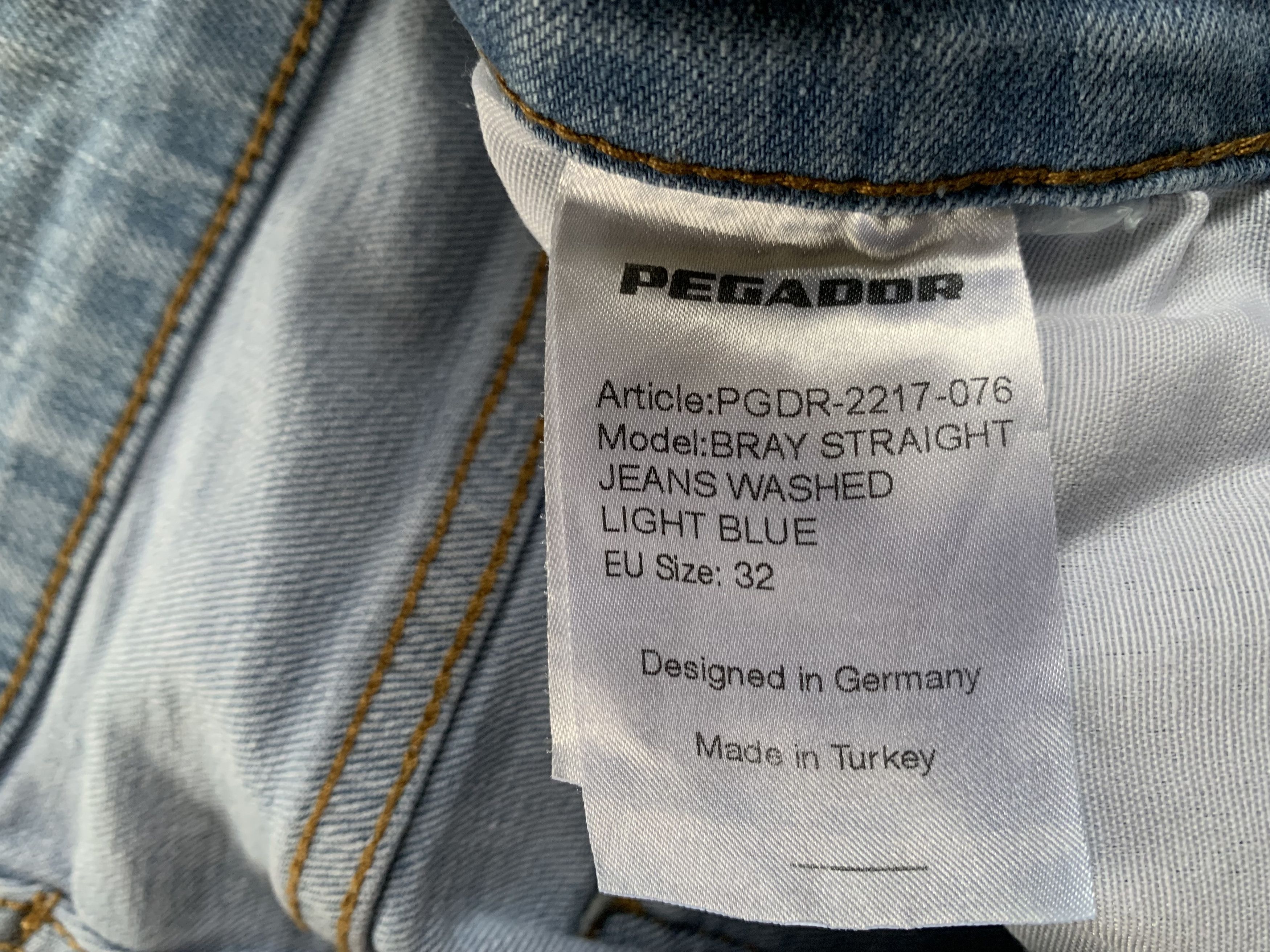 Other Mens Pegador Bray Straight Light Blue Zip Jeans Size US 32 / EU 48 - 10 Thumbnail