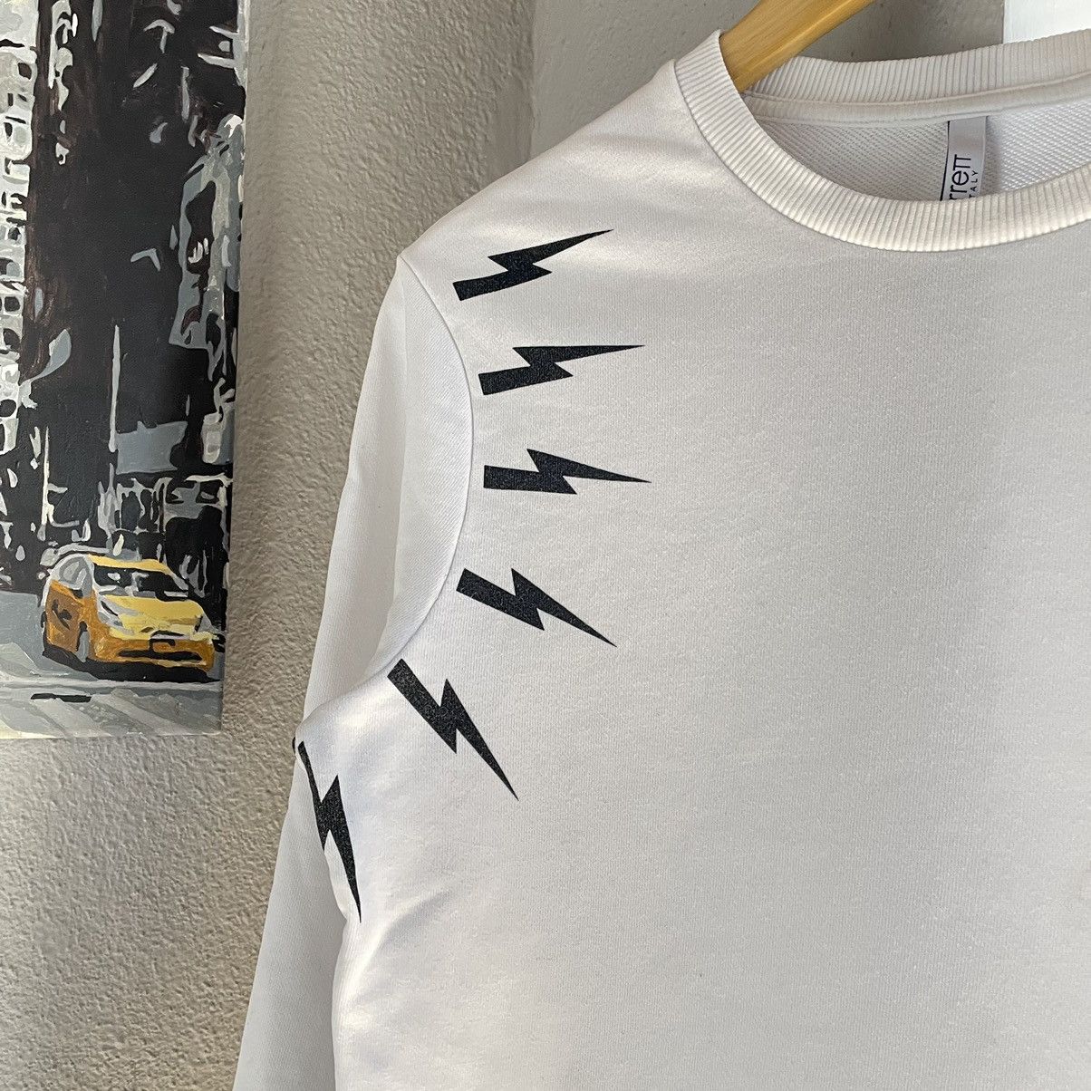 Neil Barrett NEIL BARRETT FAIR ISLE THUNDEBOLT SLEEVE CREW SWEATSHIRT Size US XS / EU 42 / 0 - 3 Thumbnail