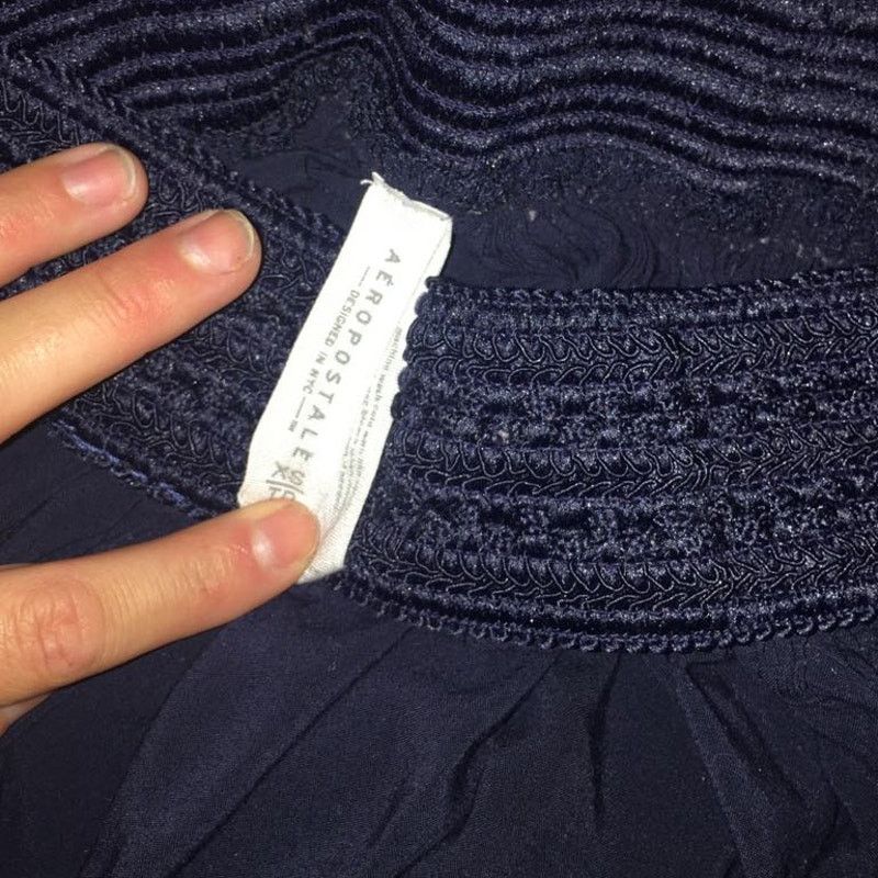 Aeropostale Y2K Aeropostale Ruffle Mini Skirt Blue Tiered Embroidered XS Size 24" / US 00 / IT 34 - 2 Thumbnail