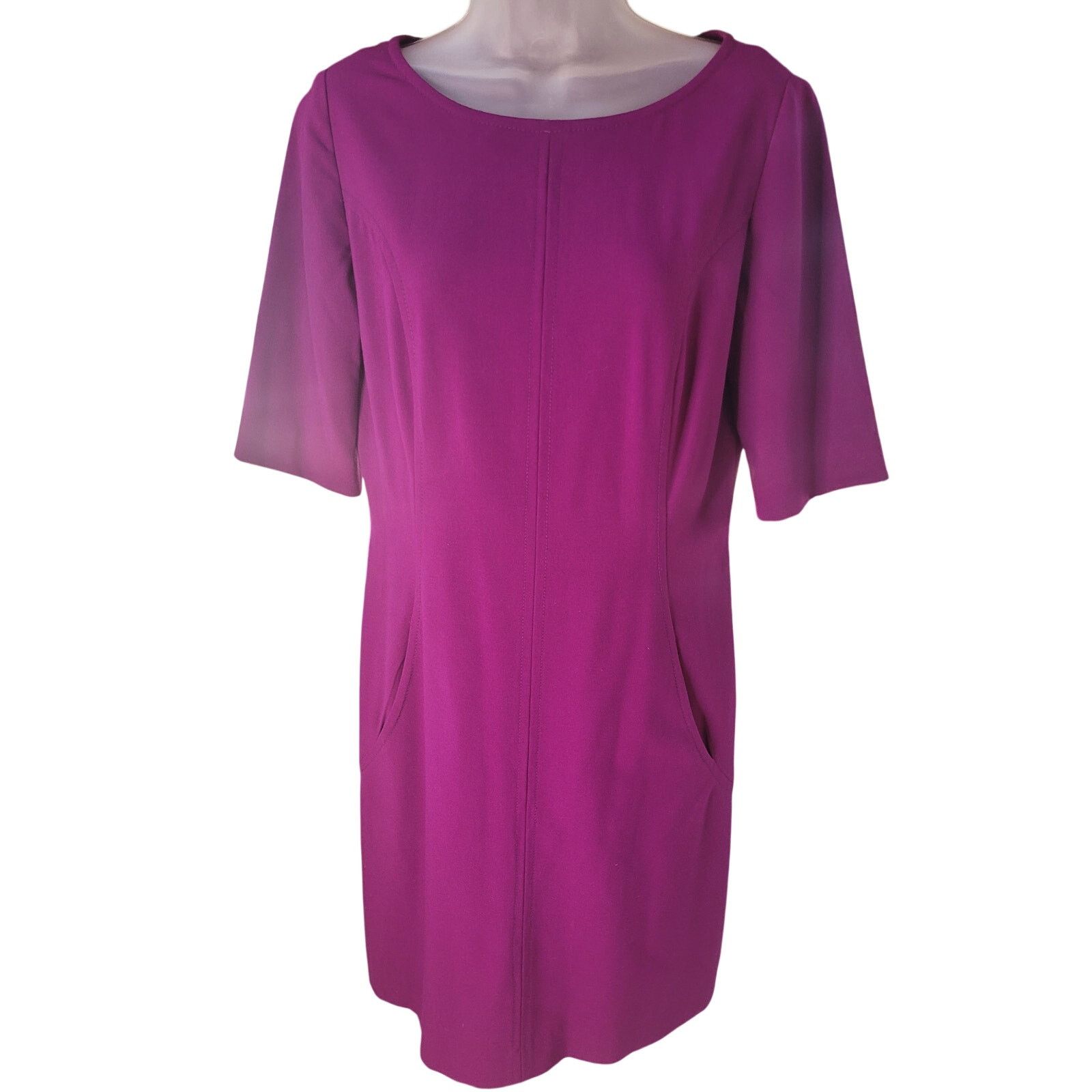 Elie Tahari Tahari Purple Dress Pockets Gold Hardware Lined Zip Back 8 Size M / US 6-8 / IT 42-44 - 2 Thumbnail