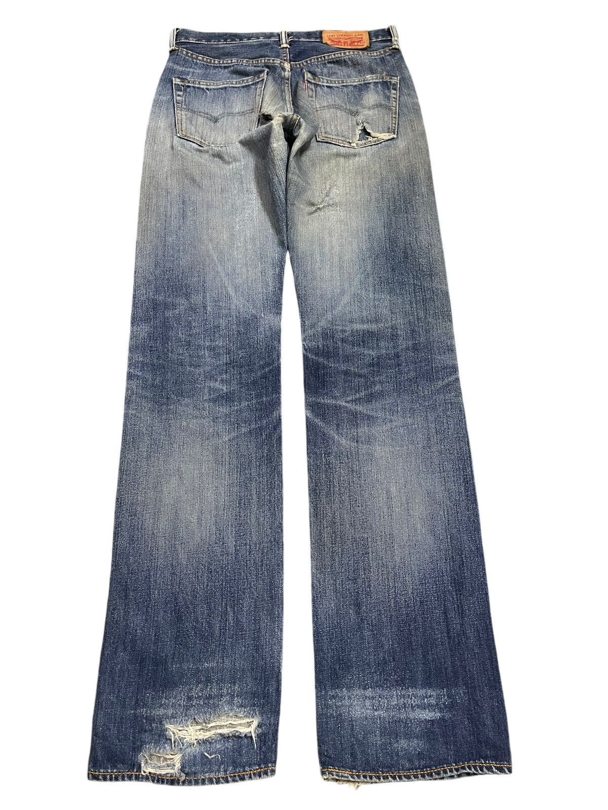 Levi's Levis 501 Blue Faded Wash Distressed Style Jeans Size US 29 - 2 Thumbnail
