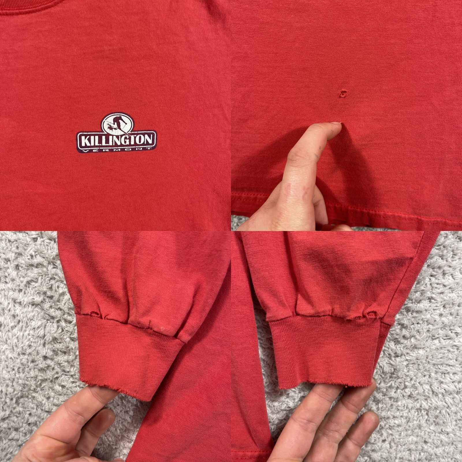 Hanes VINTAGE Hanes Beefy-T Killington Vermont Shirt Adult Large Red Long Sleeve 90s Ski Snowboard Mens Shirt Size US L / EU 52-54 / 3 - 8 Thumbnail