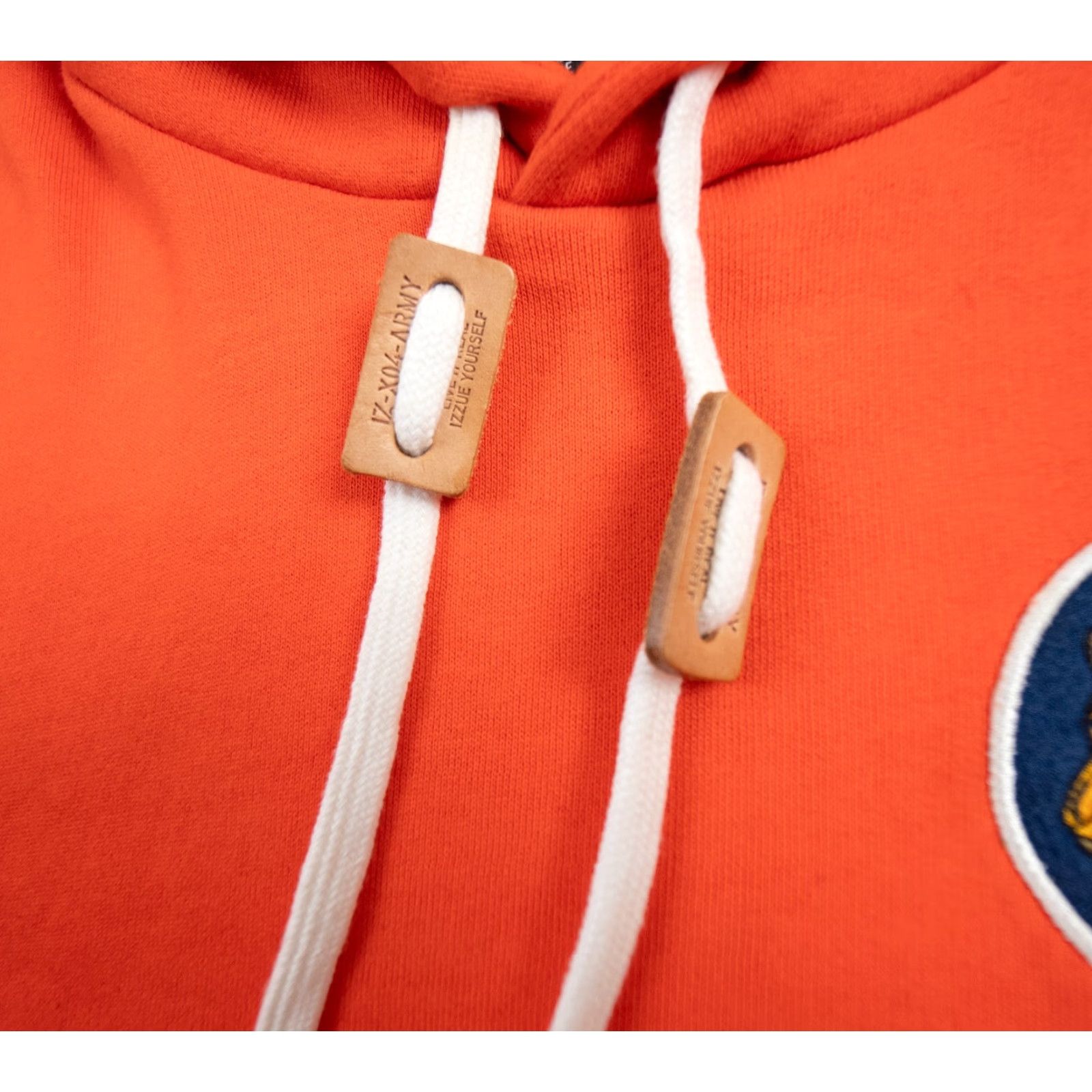 izzue Izzue Mens Hooded Sweatshirt Small Orange Pullover Sweatshirt IZ X04 ARMY Sweater Adult Size US S / EU 44-46 / 1 - 3 Thumbnail
