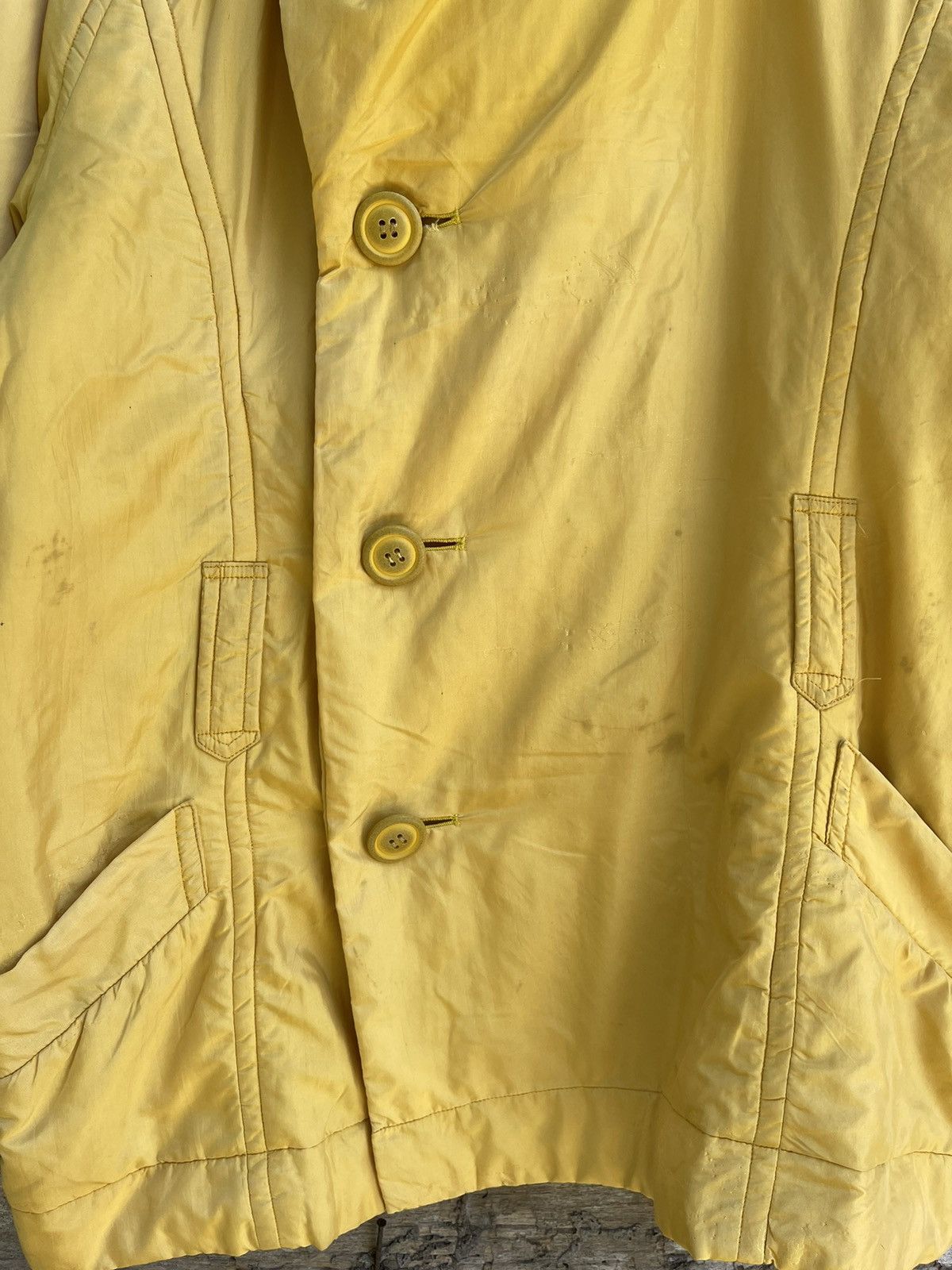 Issey Miyake Vintage 80s Issey Miyake WINDCOAT Yellow Oversized Jacket Size US M / EU 48-50 / 2 - 5 Thumbnail