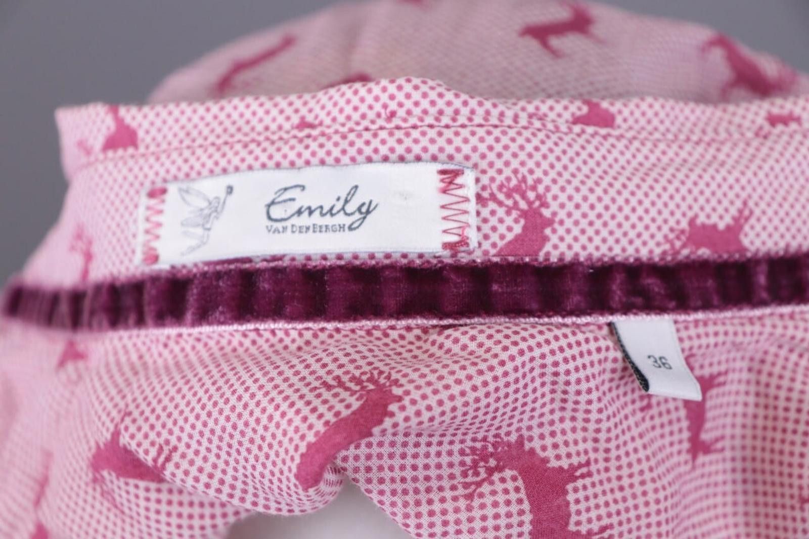 Designer Emily Van Den Bergh Pink Deer Print Blouse Shirt Size 36 / S Size M / US 6-8 / IT 42-44 - 12 Thumbnail