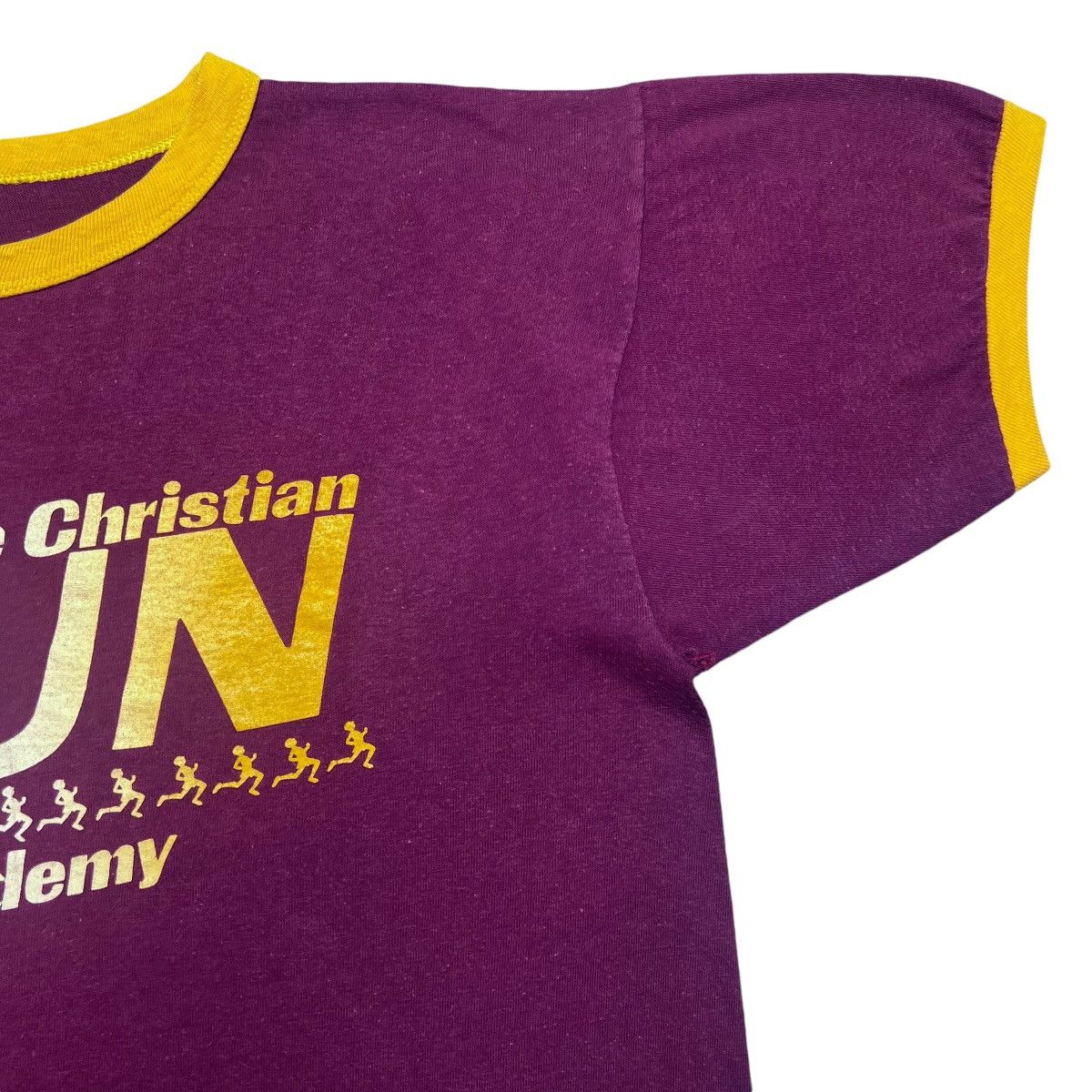 Champion × Vintage 1970s Scottsdale Christian Academy Run Blue Bar Champion Tee Size US L / EU 52-54 / 3 - 6 Thumbnail