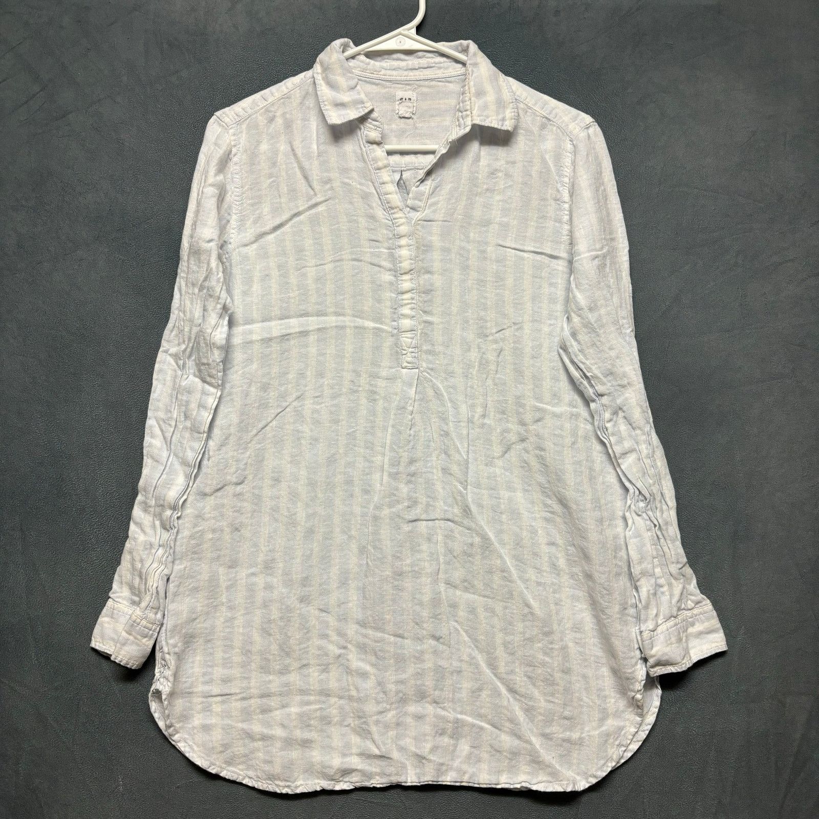 Gap Gap 100% Linen Shirt Womens Medium Tunic Yacht Stripe Beach Size M / US 6-8 / IT 42-44 - 1 Thumbnail