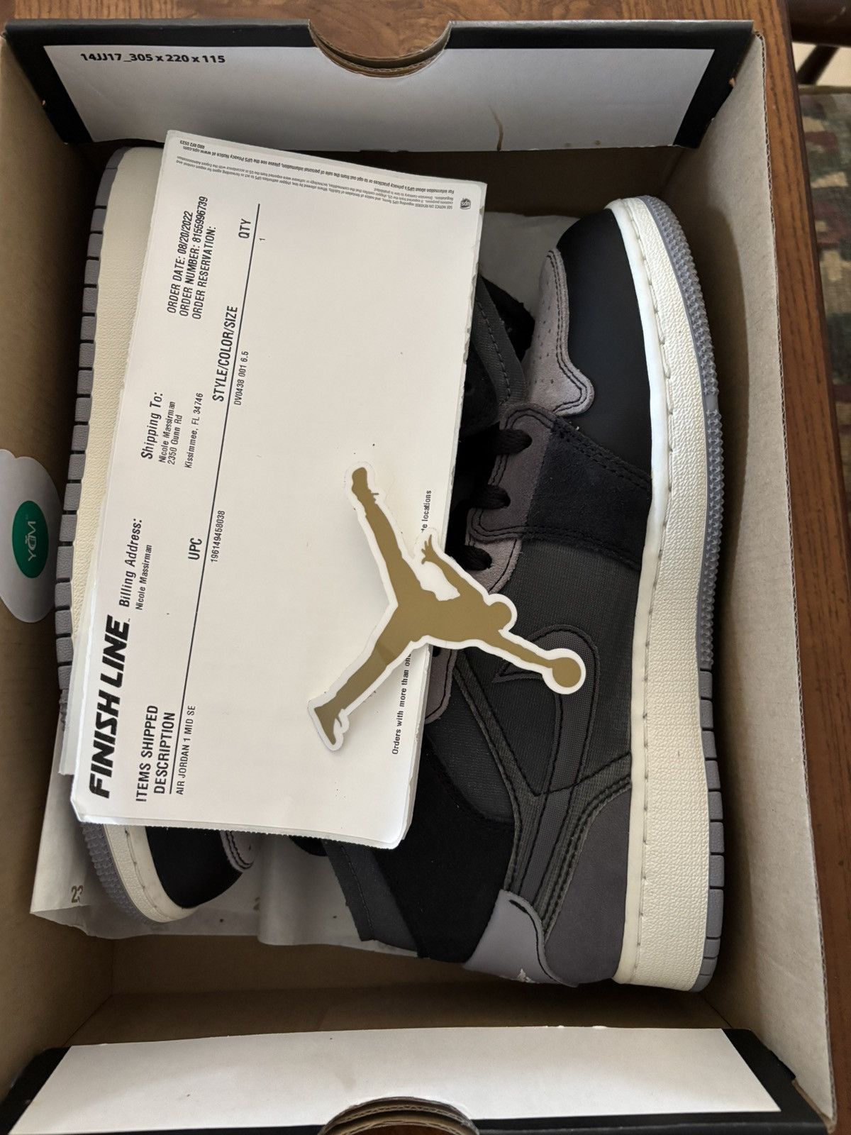 Jordan Brand Air Jordan 1 Mid SE Craft GS 'Inside Out - Black' Size US 6.5 / EU 39-40 - 8 Thumbnail