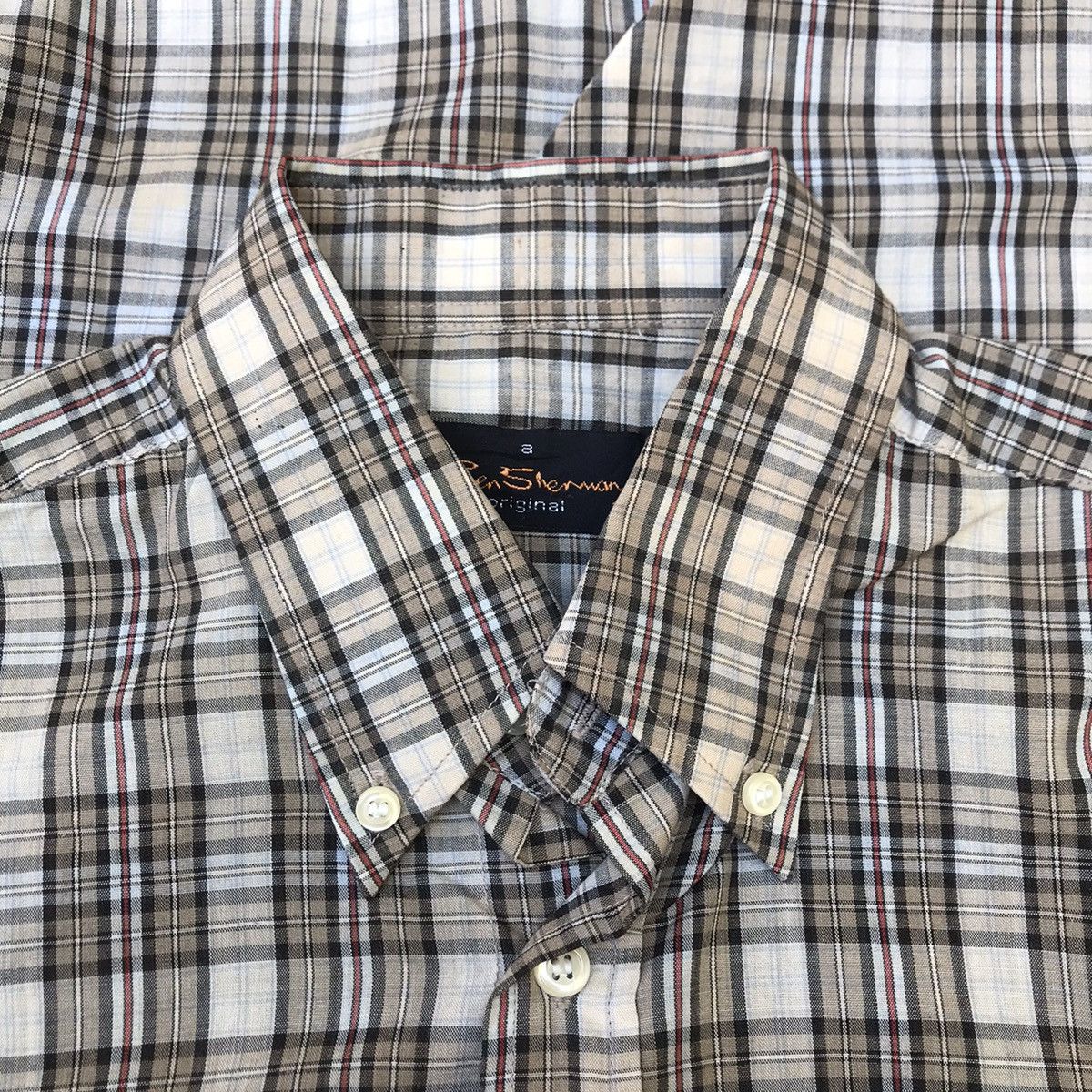 Ben Sherman × Vintage Ben Sherman 70s Button Down Trimfit Shirt 3 finger colar Size US M / EU 48-50 / 2 - 1 Thumbnail