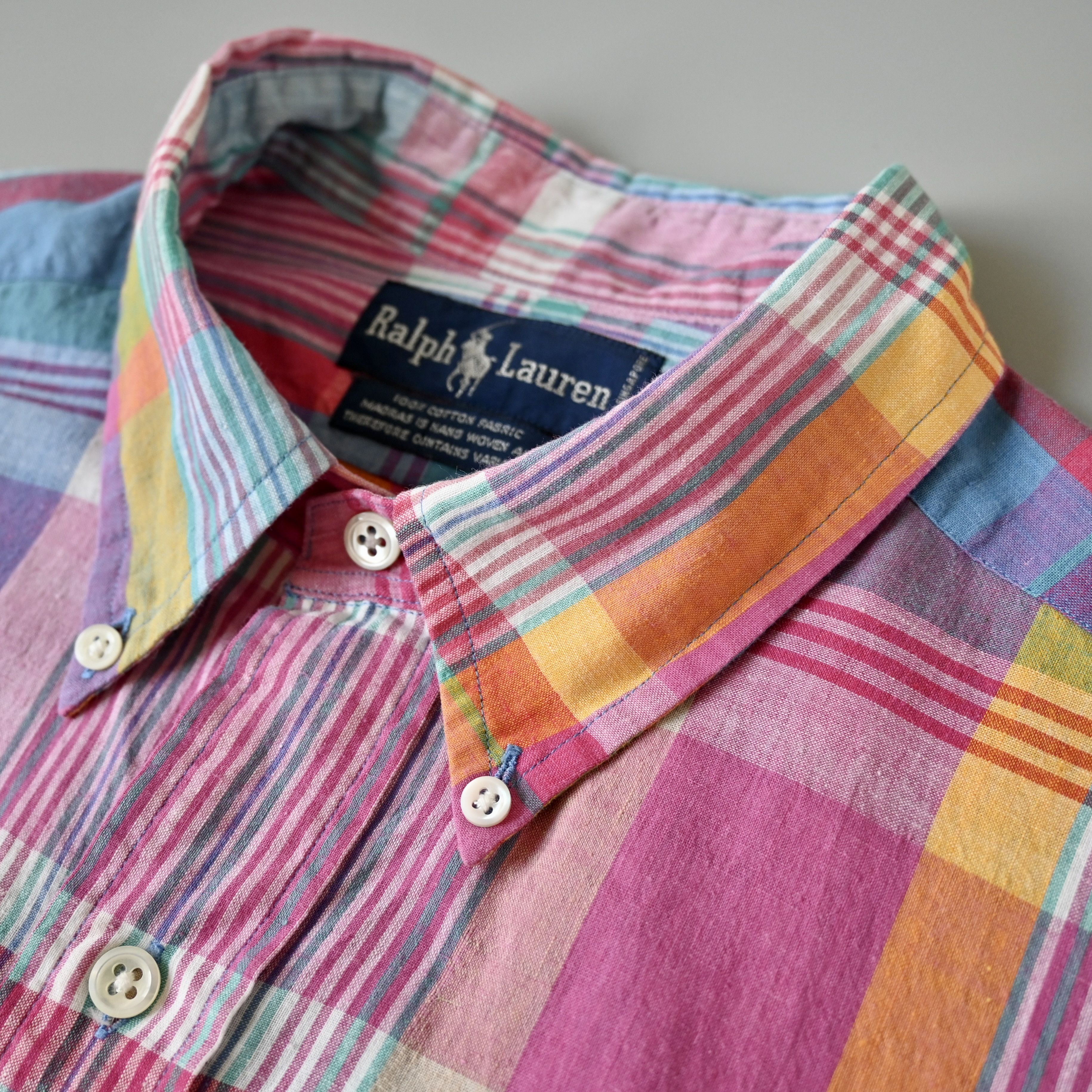 Ralph Lauren 1980s - 90s Ralph Lauren handwoven madras BD shirt Size US XL / EU 56 / 4 - 5 Thumbnail