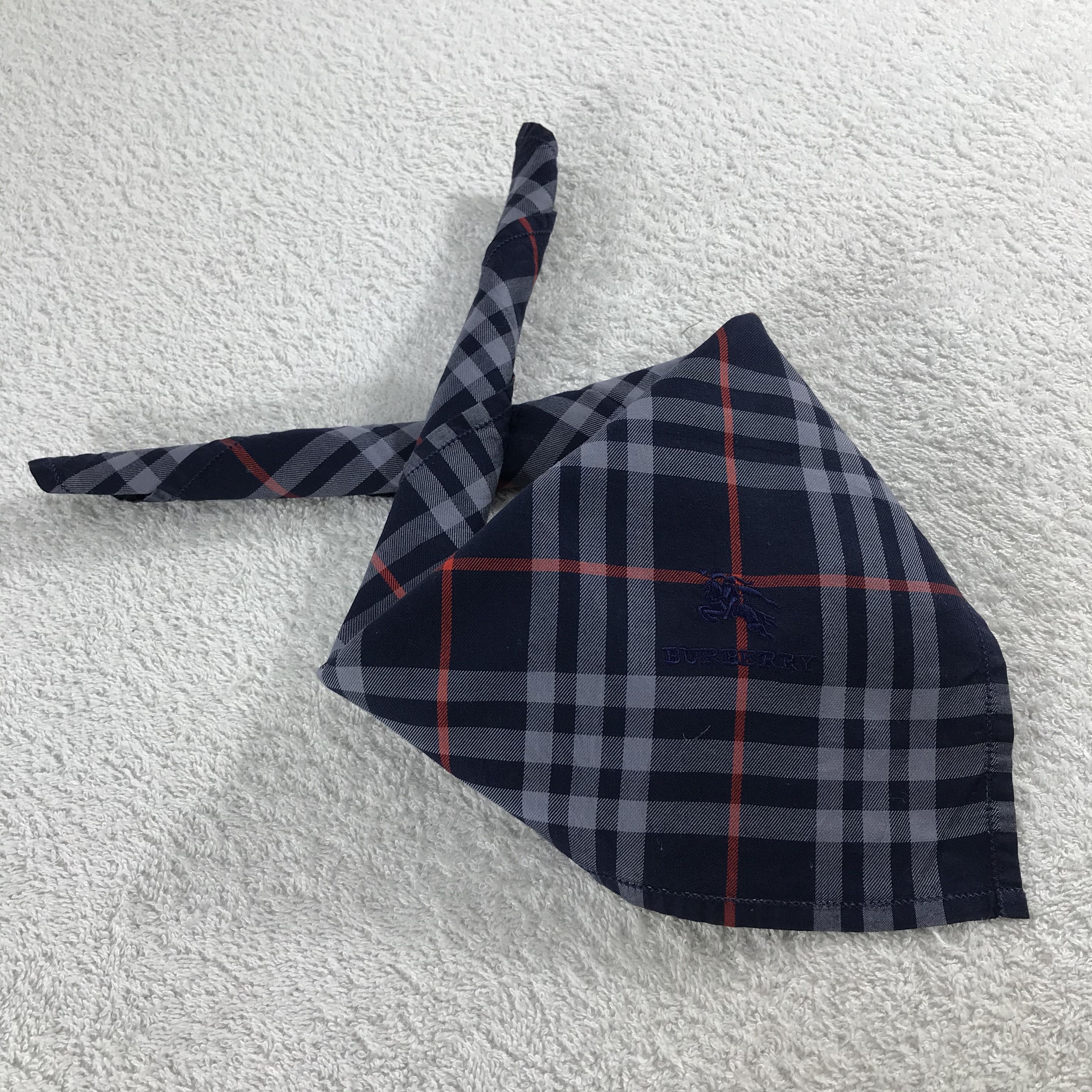 Burberry × Vintage Burberry Bandana / Handkerchief / Neckerchief - S066 Size ONE SIZE - 4 Thumbnail