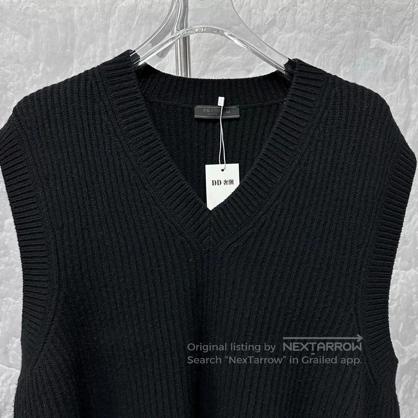 Prada prada logo knitted wool vest size 48. Size US L / EU 52-54 / 3 - 2 Thumbnail