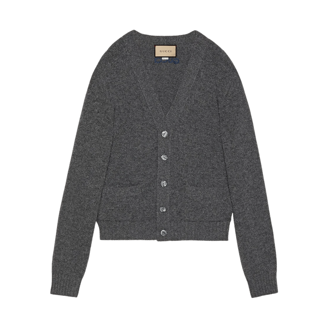 Gucci o1s1wg110925 Wool Cardigan With Gucci Embroidery in Grey Size US S / EU 44-46 / 1 - 1 Preview