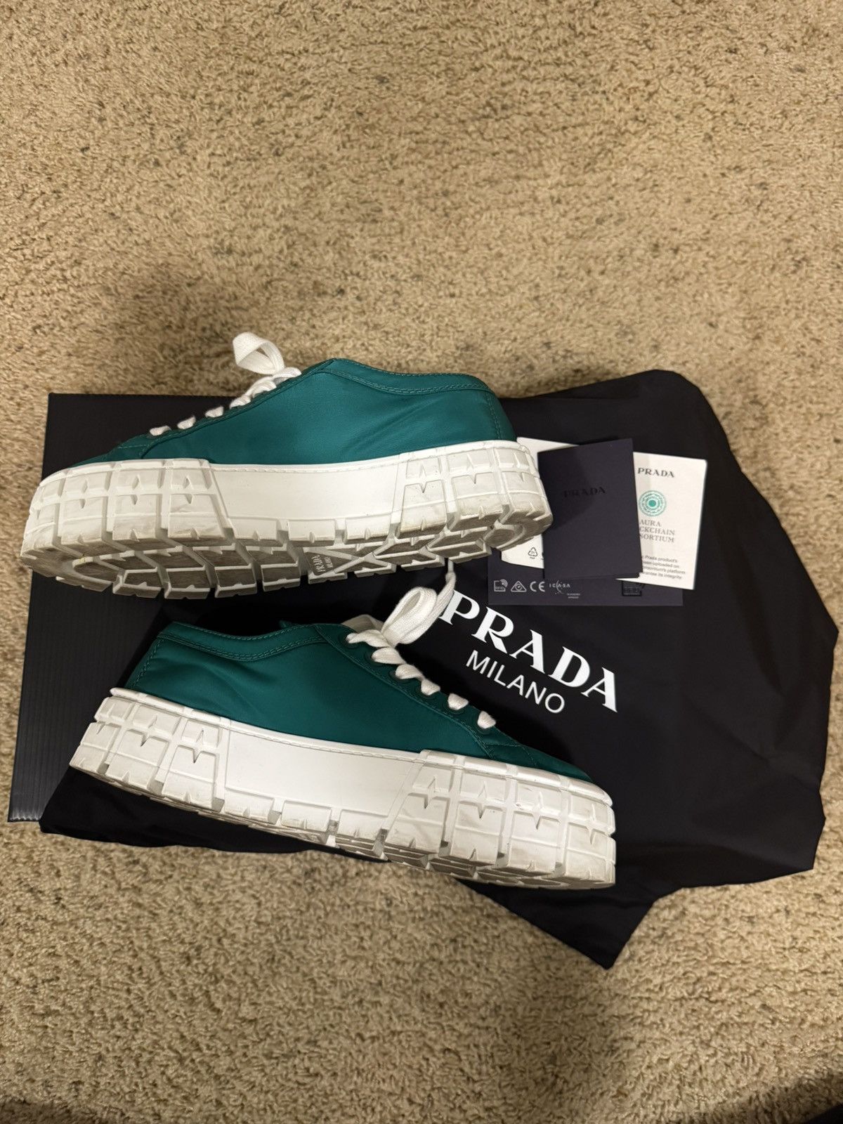 Prada Prada Double Wheel Nylon Gabardine Platform Sneakers Size US 8.5 / IT 38.5 - 4 Thumbnail