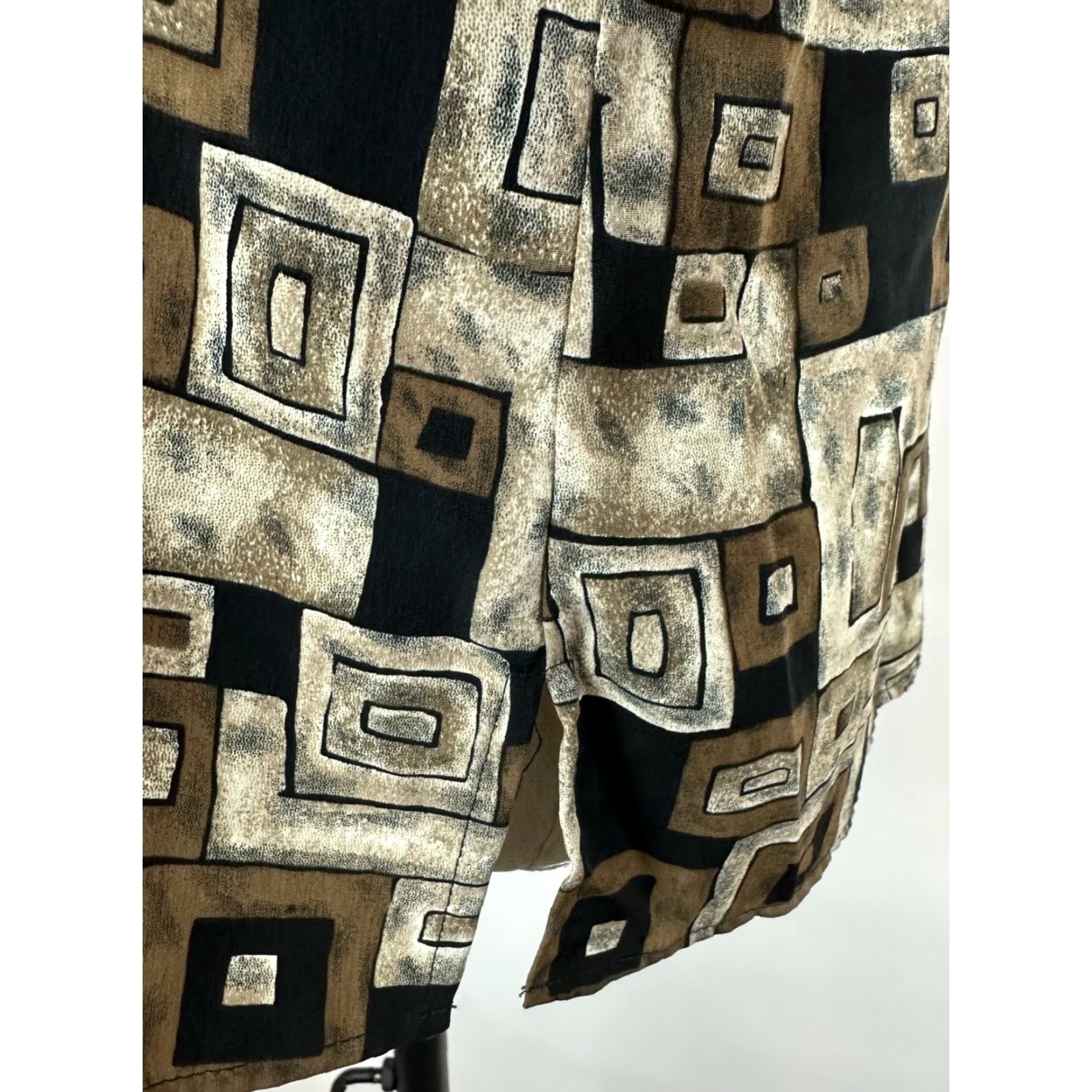 Vintage VINTAGE Notations Geometric Print Shirt Brown 90s Boxy Fit Collared Long Sleeve Blouse Women Medium Size M / US 6-8 / IT 42-44 - 5 Thumbnail