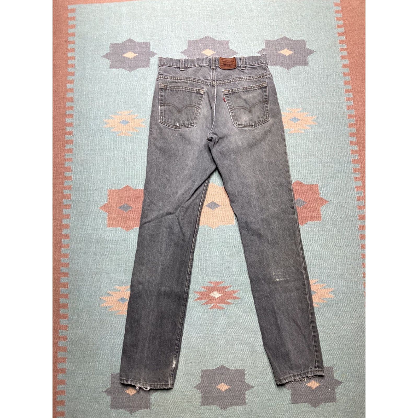 Levi's VINTAGE Levi’s Jeans 40505 0259 Straight Baggy Faded Black Grunge 31x33 Mens Jeans Size US 31 - 2 Thumbnail