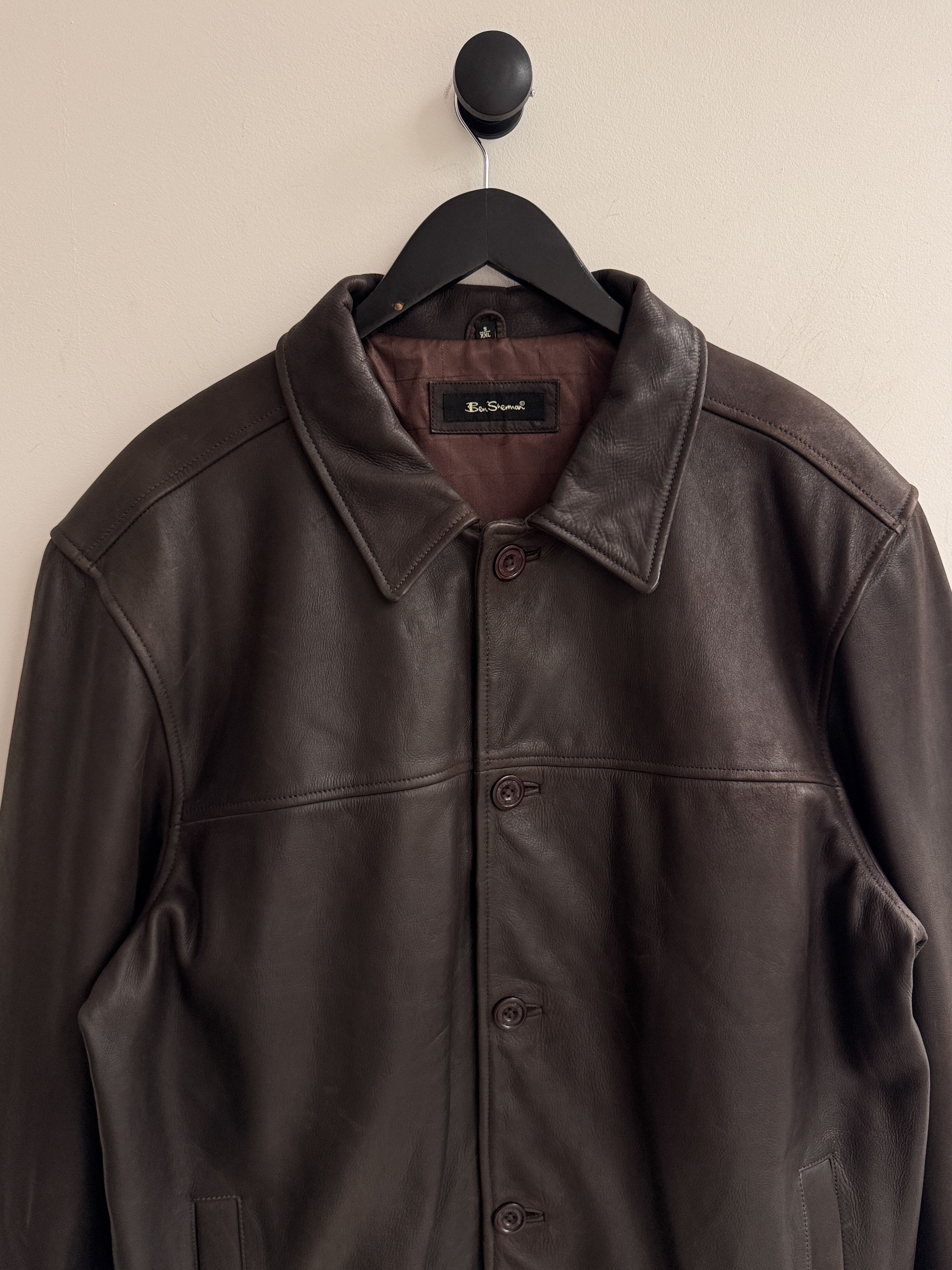 Ben Sherman Ben Sherman Brown Leather Jacket Size US XXL / EU 58 / 5 - 4 Thumbnail