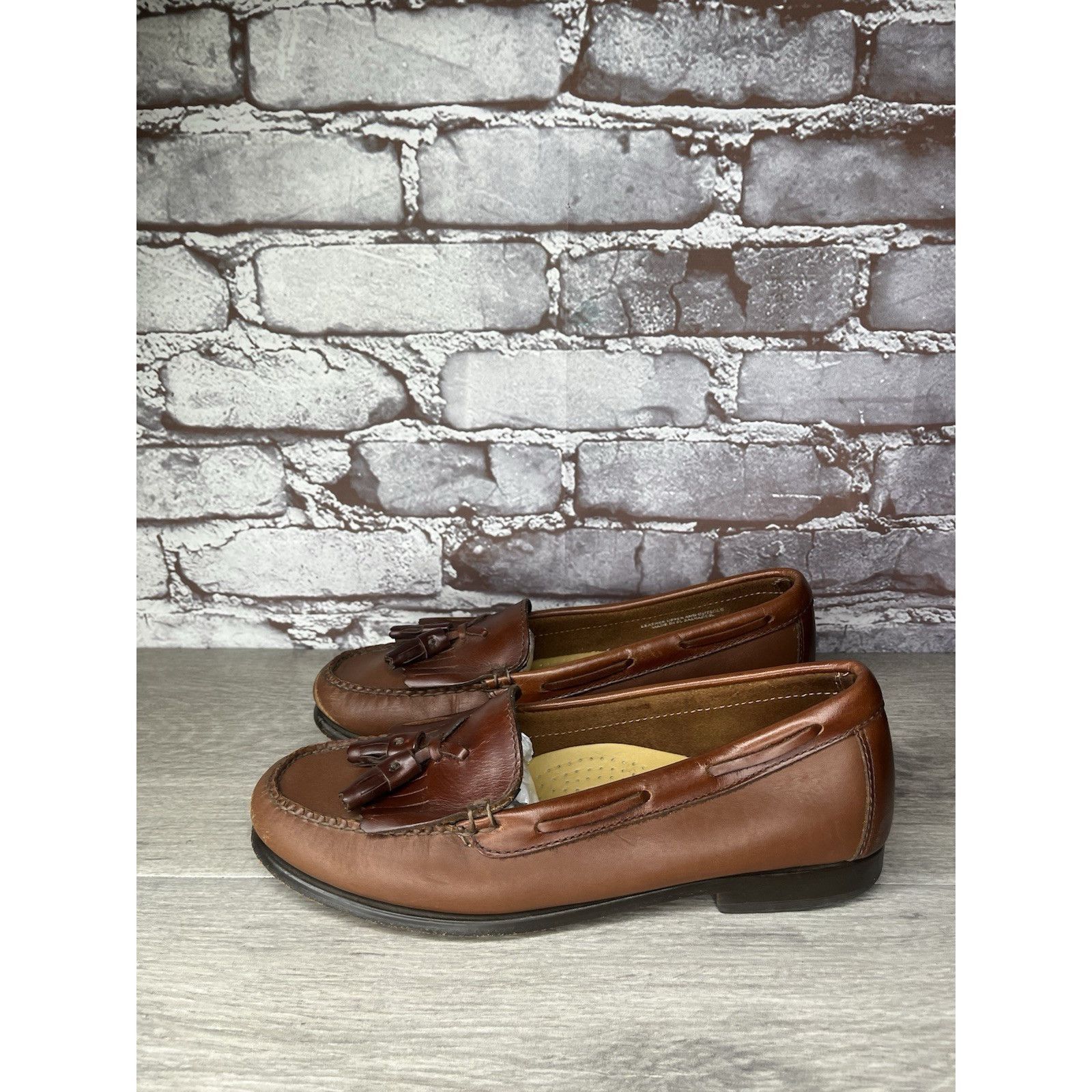 Bass GH BASS Jackie Brown Leather Kiltie Tasseled Slip-On Loafers Size US 7.5 / IT 37.5 - 19 Thumbnail