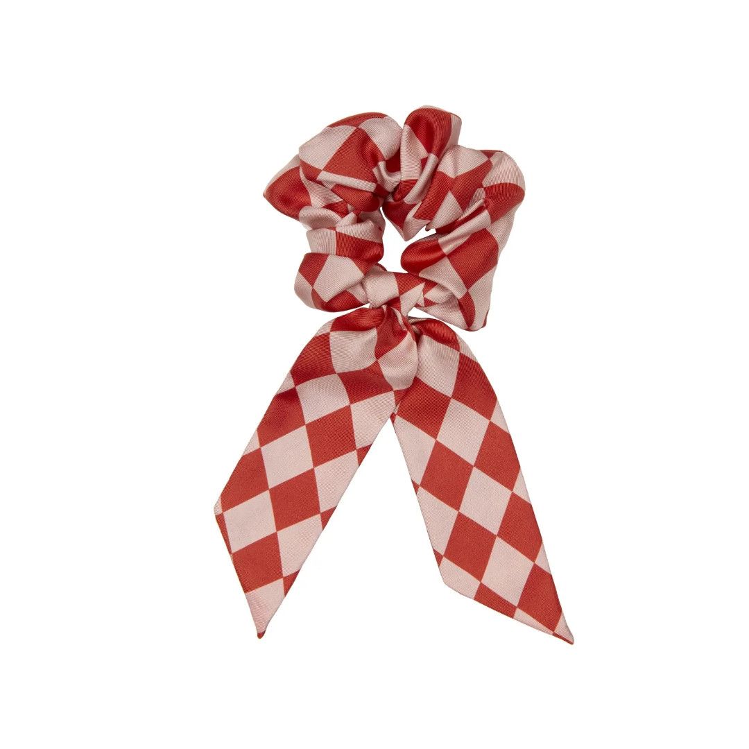 Casablanca o1mle0325 Size: OS / Silk Scrunchie With Tail in Red & Pink Size ONE SIZE - 1 Thumbnail