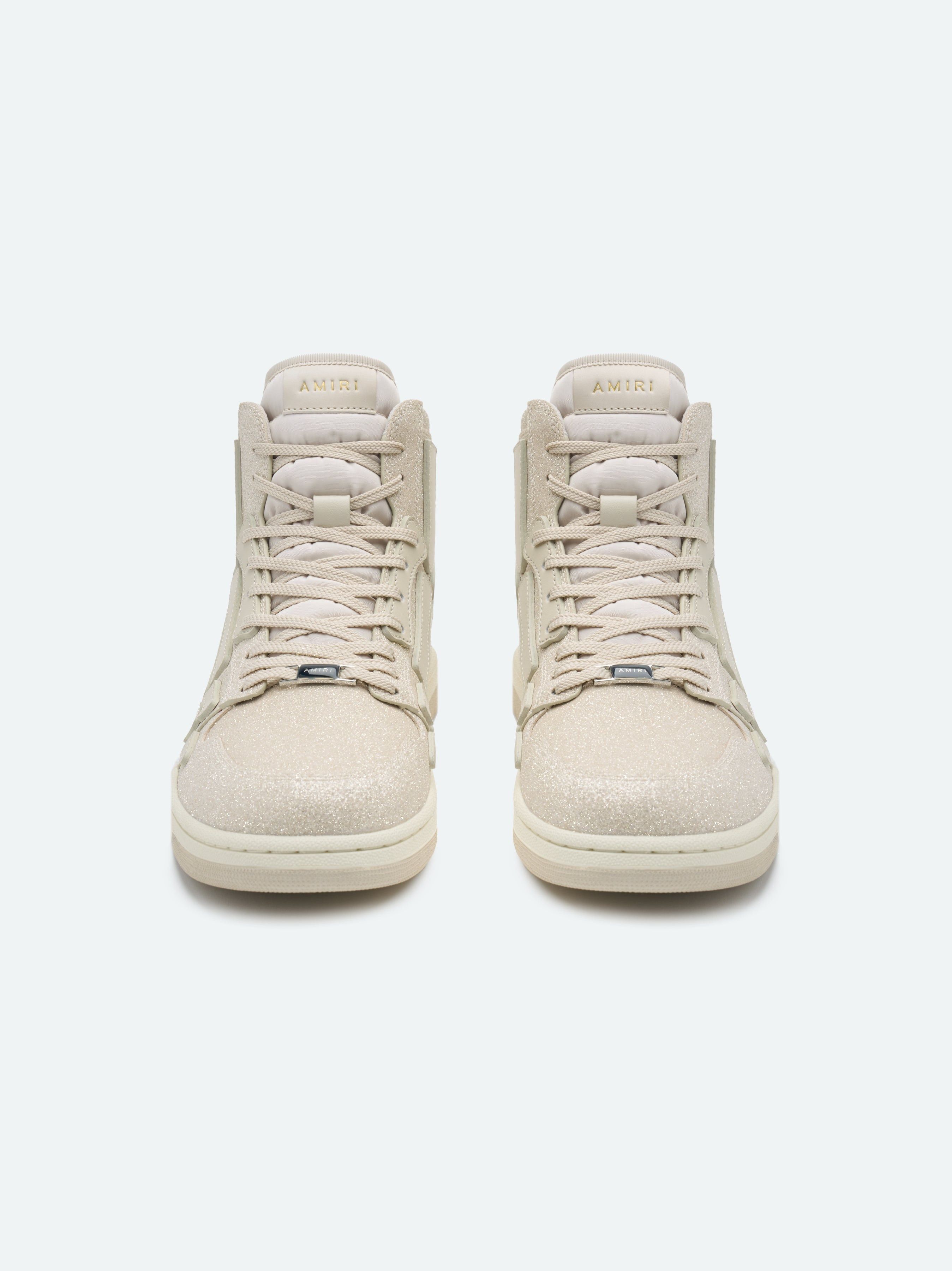Amiri o1w1db11224 Leather Hi-Top Sneakers in Beige Size US 9 / EU 42 - 3 Thumbnail