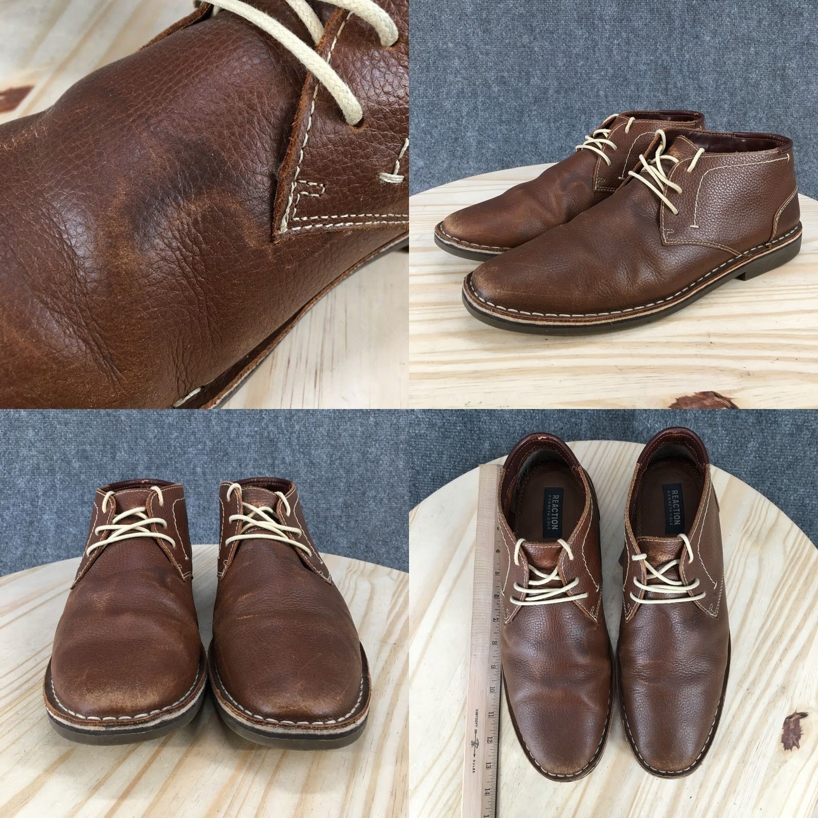 Kenneth Cole Kenneth Cole Reaction Desert Wind Mens 13 M Brown Leather Chukka Boots Lace Up Size US 13 / EU 46 - 8 Thumbnail