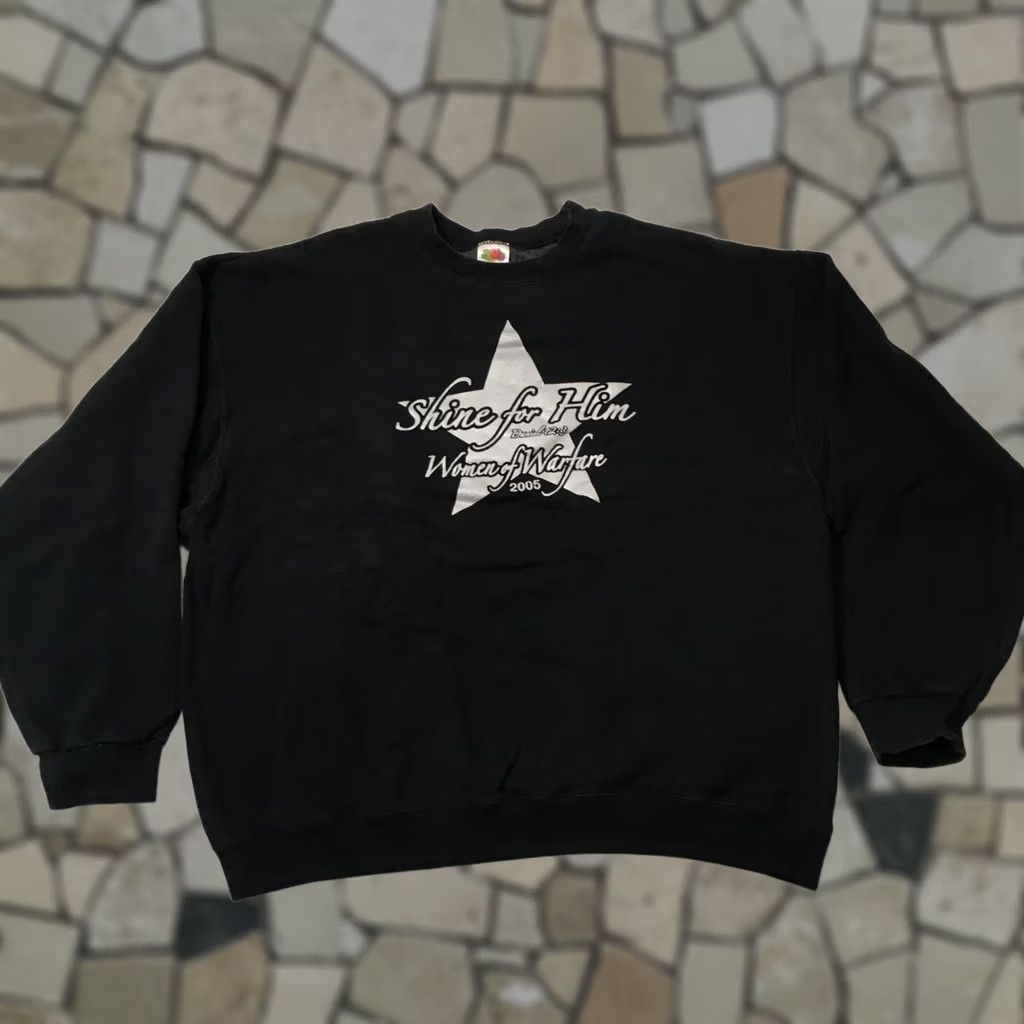 Fruit Of The Loom VINTAGE Jesus Hoodie BIBLE VERSE DANIEL 12:3 Christian Streetwear Church 2XL Black Cotton Polyester Fleece Embroidered Logo Pullover Hoodie Mens Size US XXL / EU 58 / 5 - 1 Thumbnail