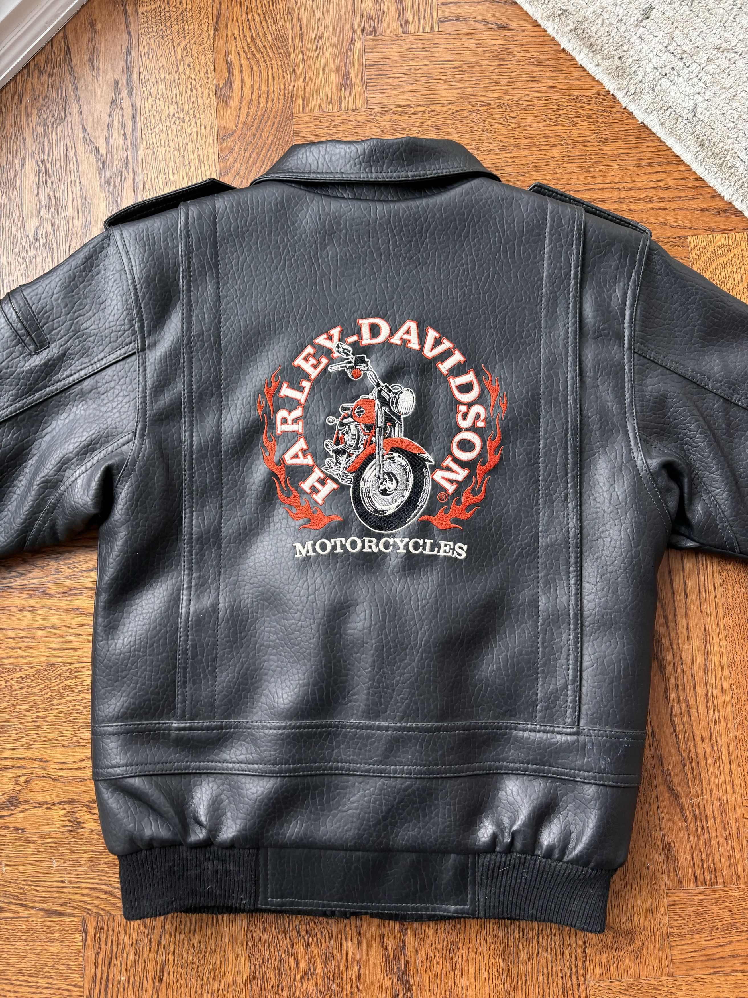 Harley Davidson × Vintage Y2K Baby Harley Davidson Vegan Leather Jacket Moto Crop Tiny Size XXS / US 00 / IT 34 - 7 Thumbnail