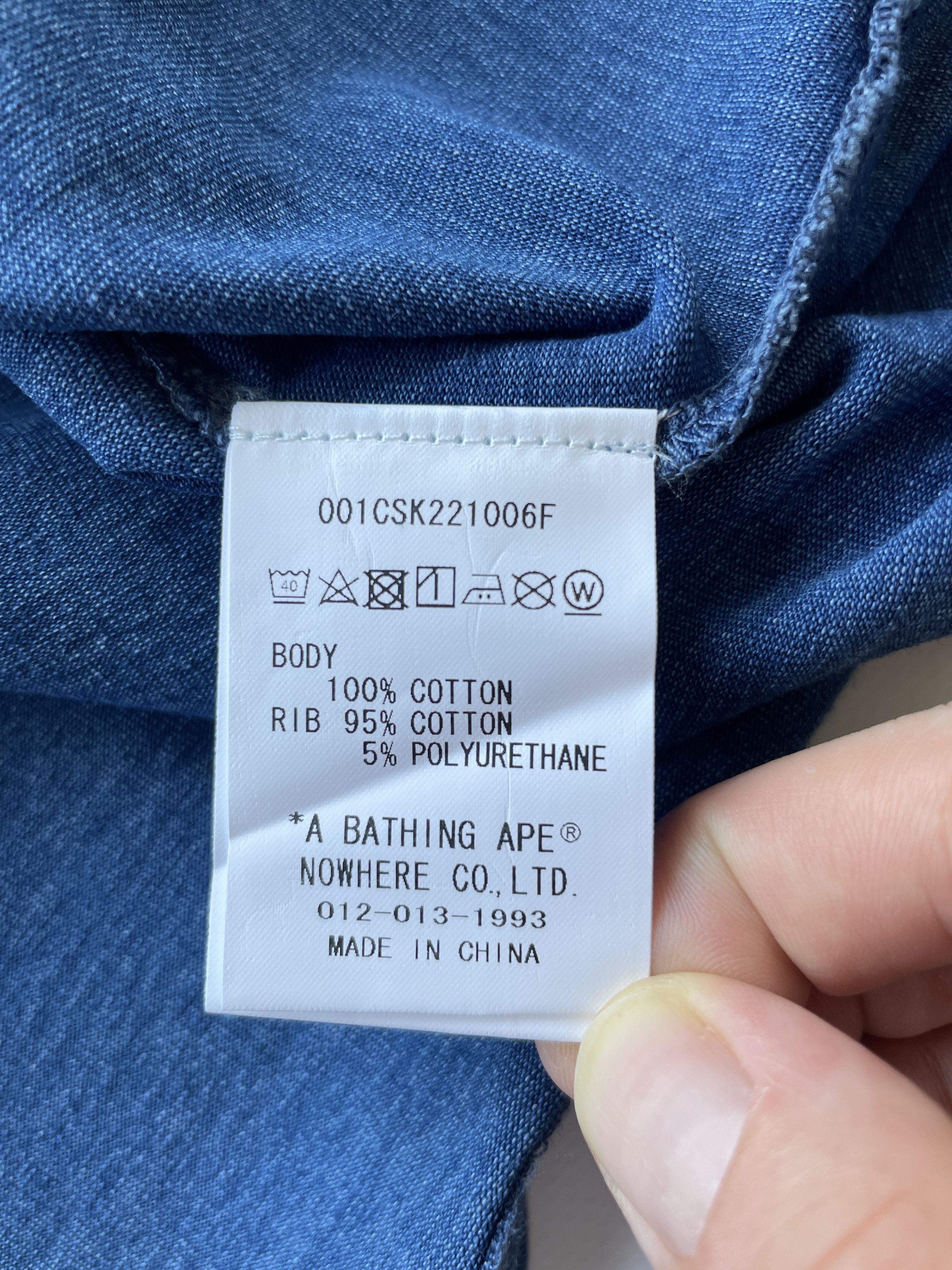 Bape BAPE APE HEAD INDIGO TEE Size US L / EU 52-54 / 3 - 8 Thumbnail