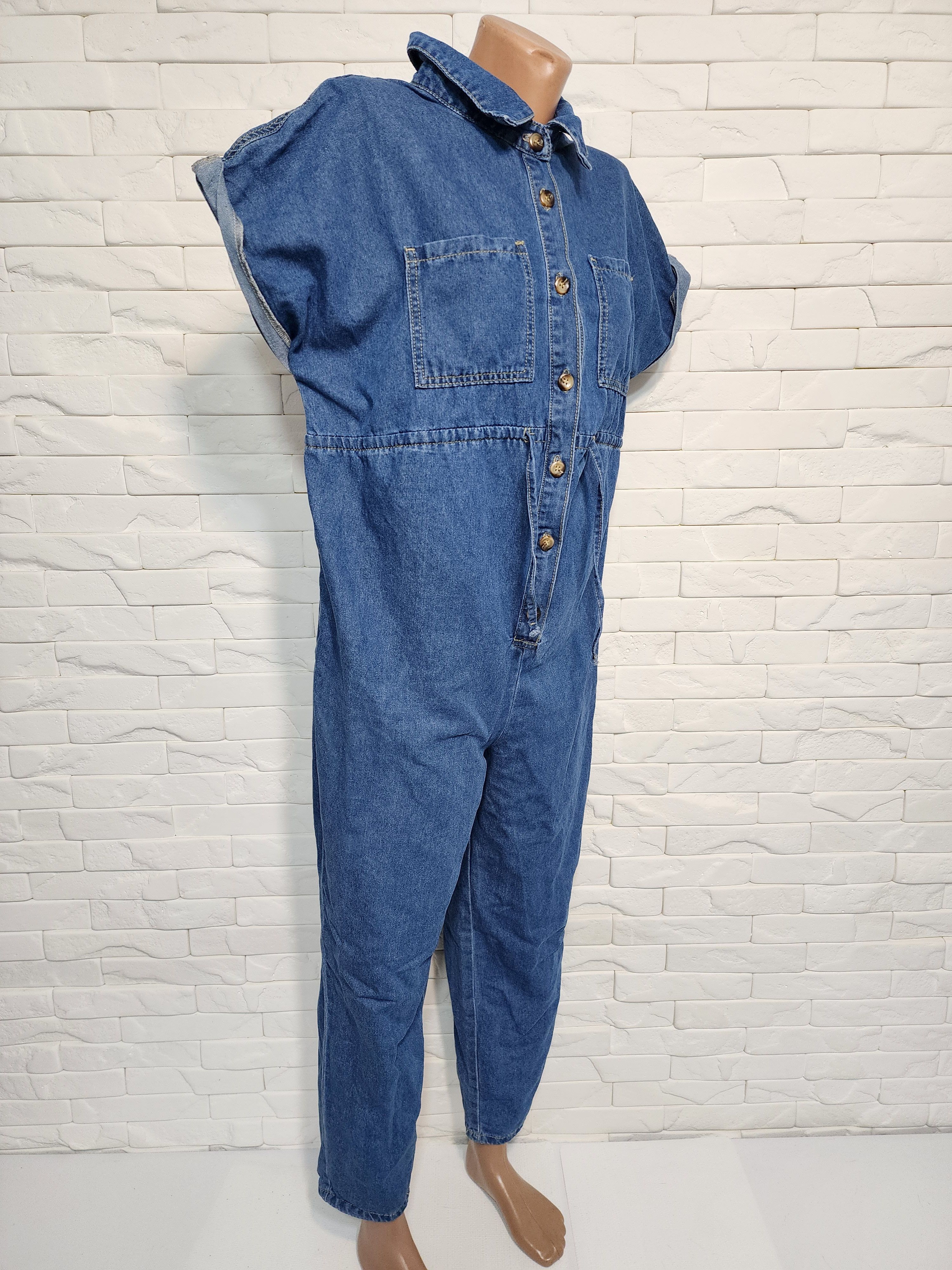 Denim & Co. Women's cotton jumpsuit. Size 42" / US 20 - 3 Thumbnail