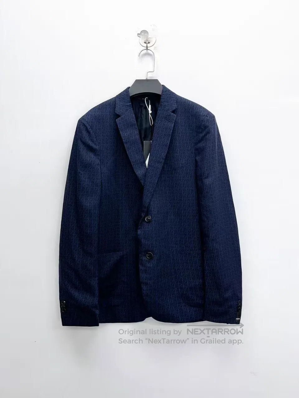 Fendi FENDI Navy Blue All-Over FF Monogram Suit| Size 52L - 1 Thumbnail