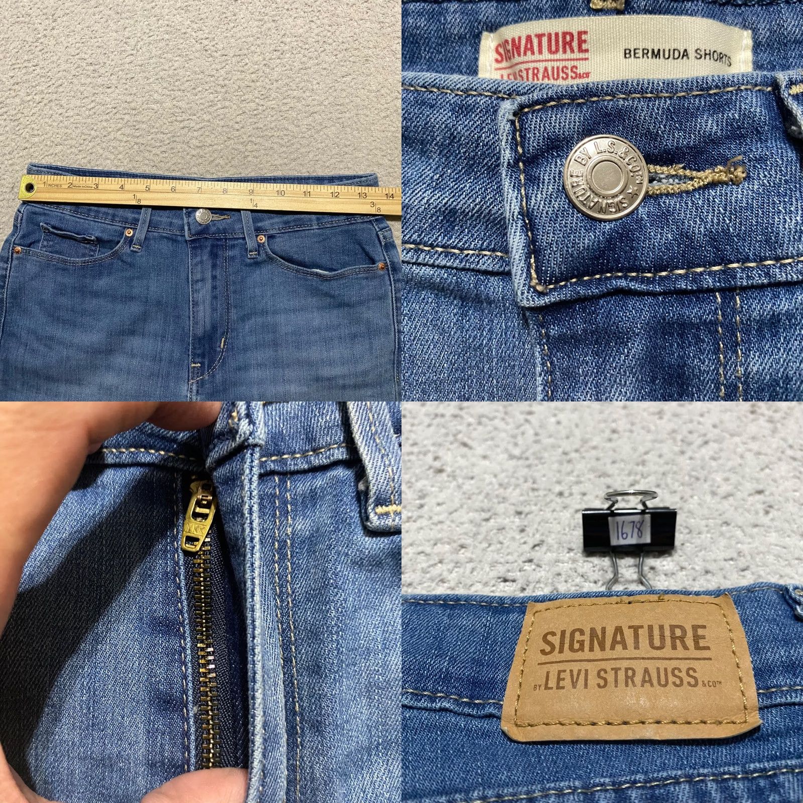 Levi's Levi's Signature Bermuda Jean Shorts Womens 2 Blue Denim Medium Wash Inseam 8" Size 26" / US 2 / IT 38 - 8 Thumbnail