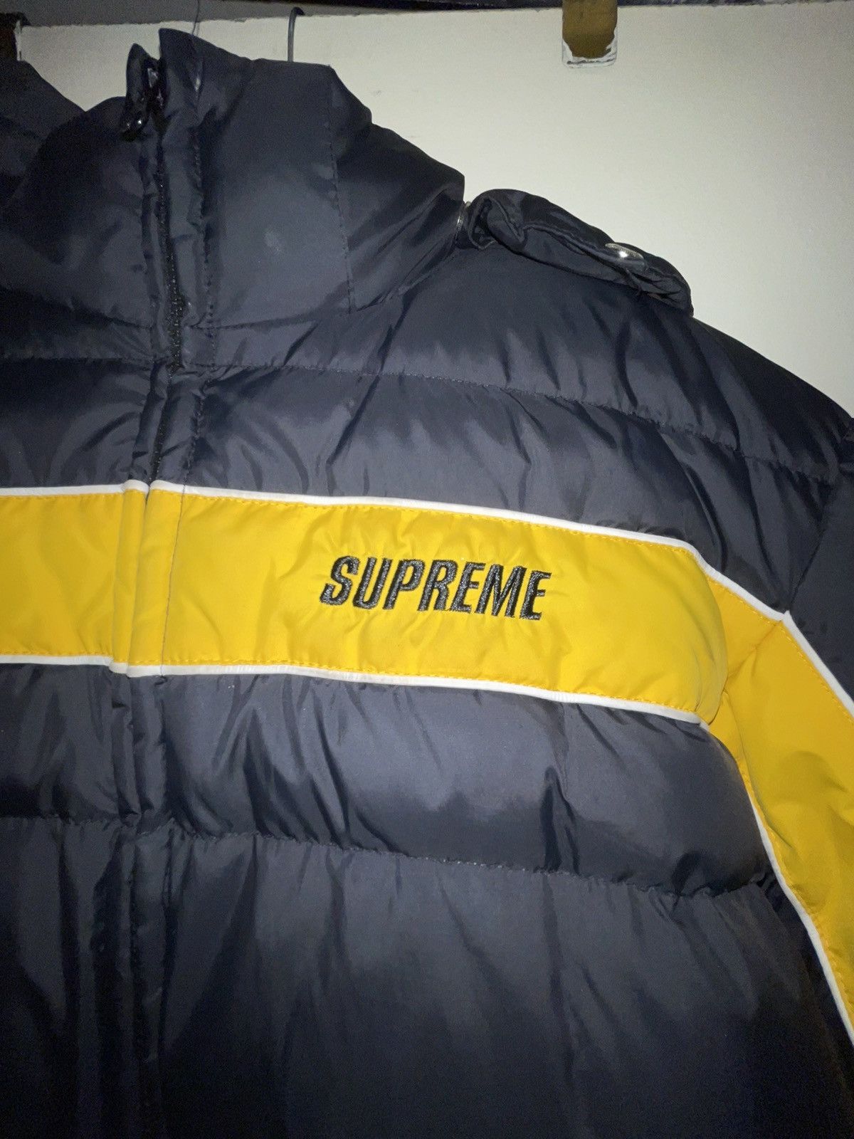 Supreme Supreme Striped Panel Jacket 2018 Puffer Coat | Grailed
